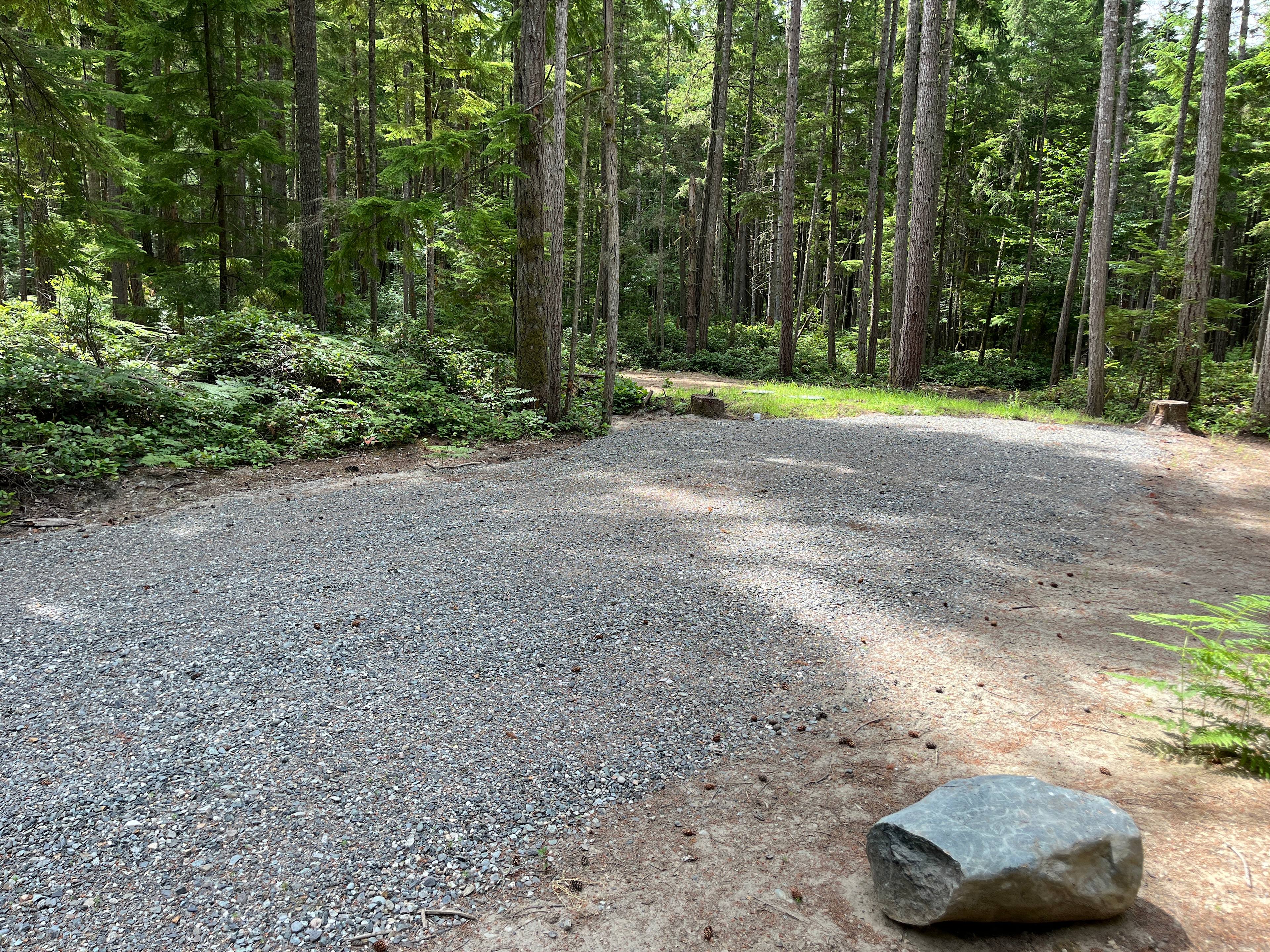 Gravel RV pad, and parking space, large and level