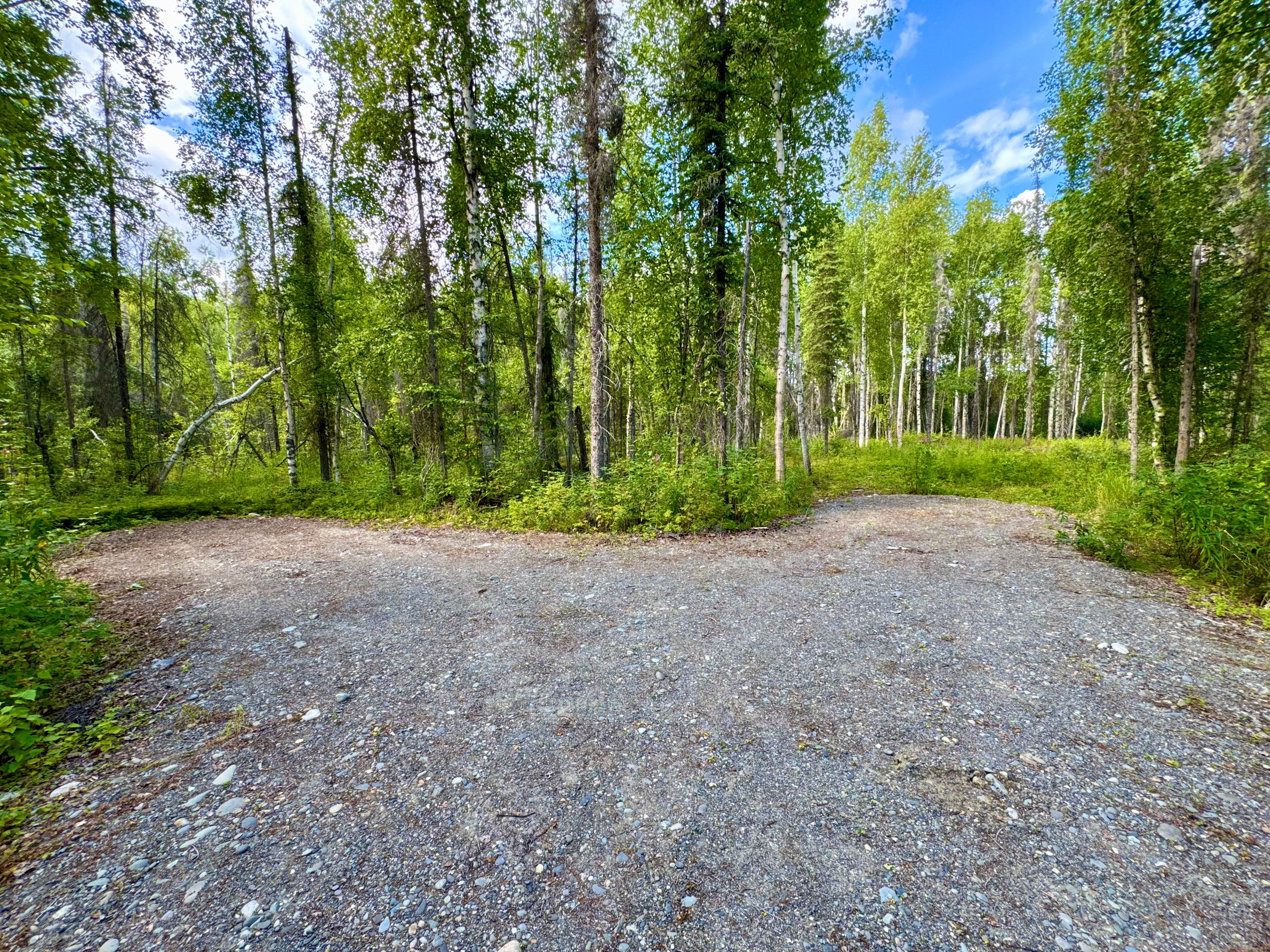 The end of the driveway features two 25' x 12' pads. Use them for tents or have multiple trailers or motorhomes.