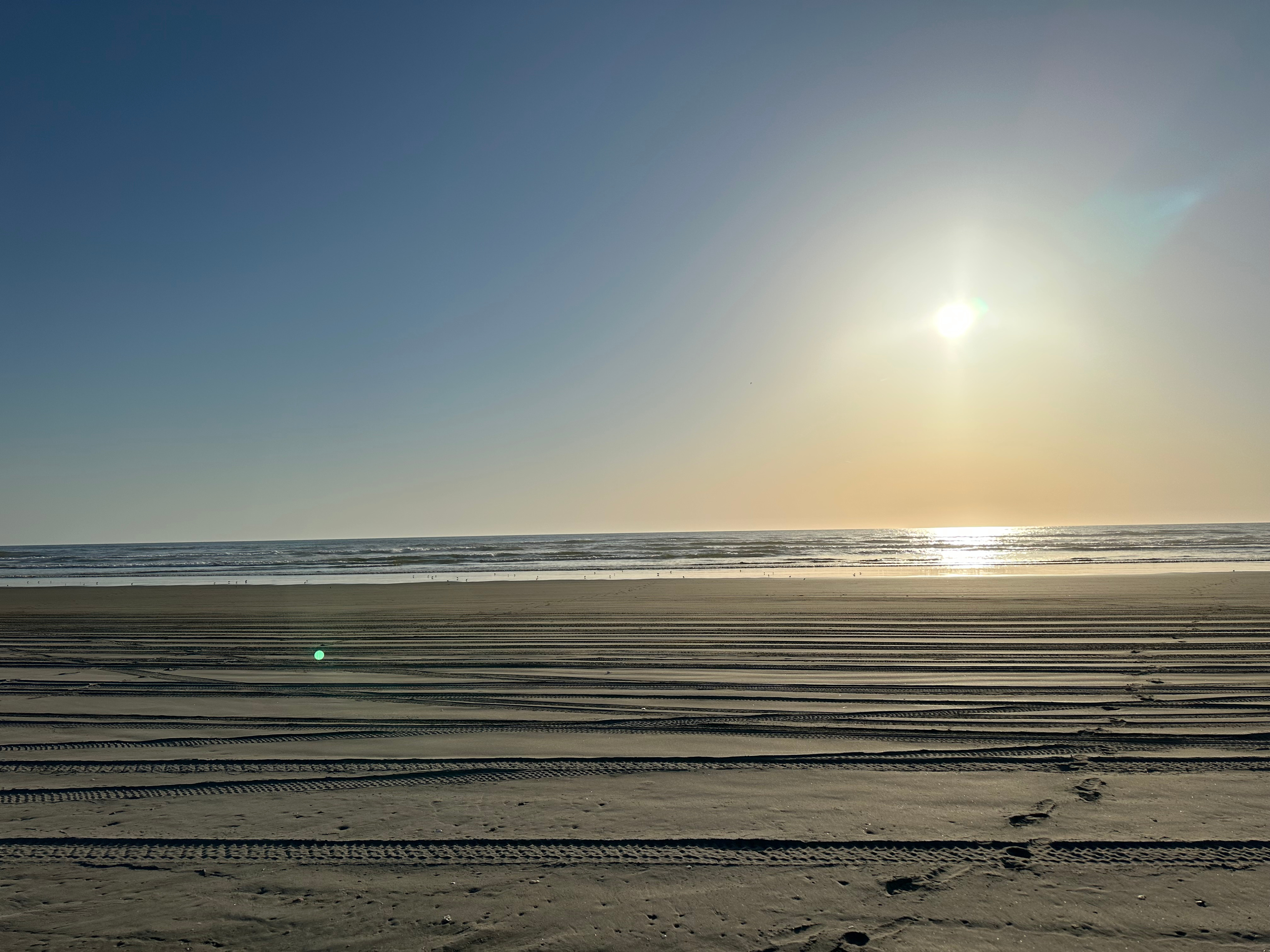Sunset view from the closest drive-on access at Oysterville road to the beach (about 1.25 miles away). Entry is sometimes soft and requires 4WD.  Parking is available at the entry area and access is approximately 50yd walk.  