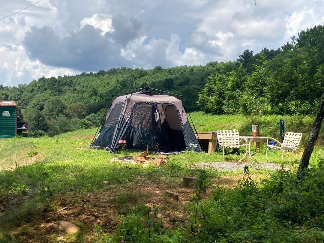 Mountain campsite with polar plunge