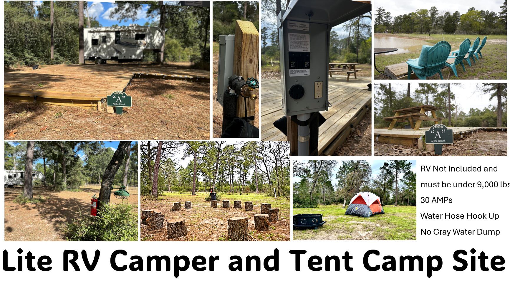 The Alpha Ranch's RV and tent site!