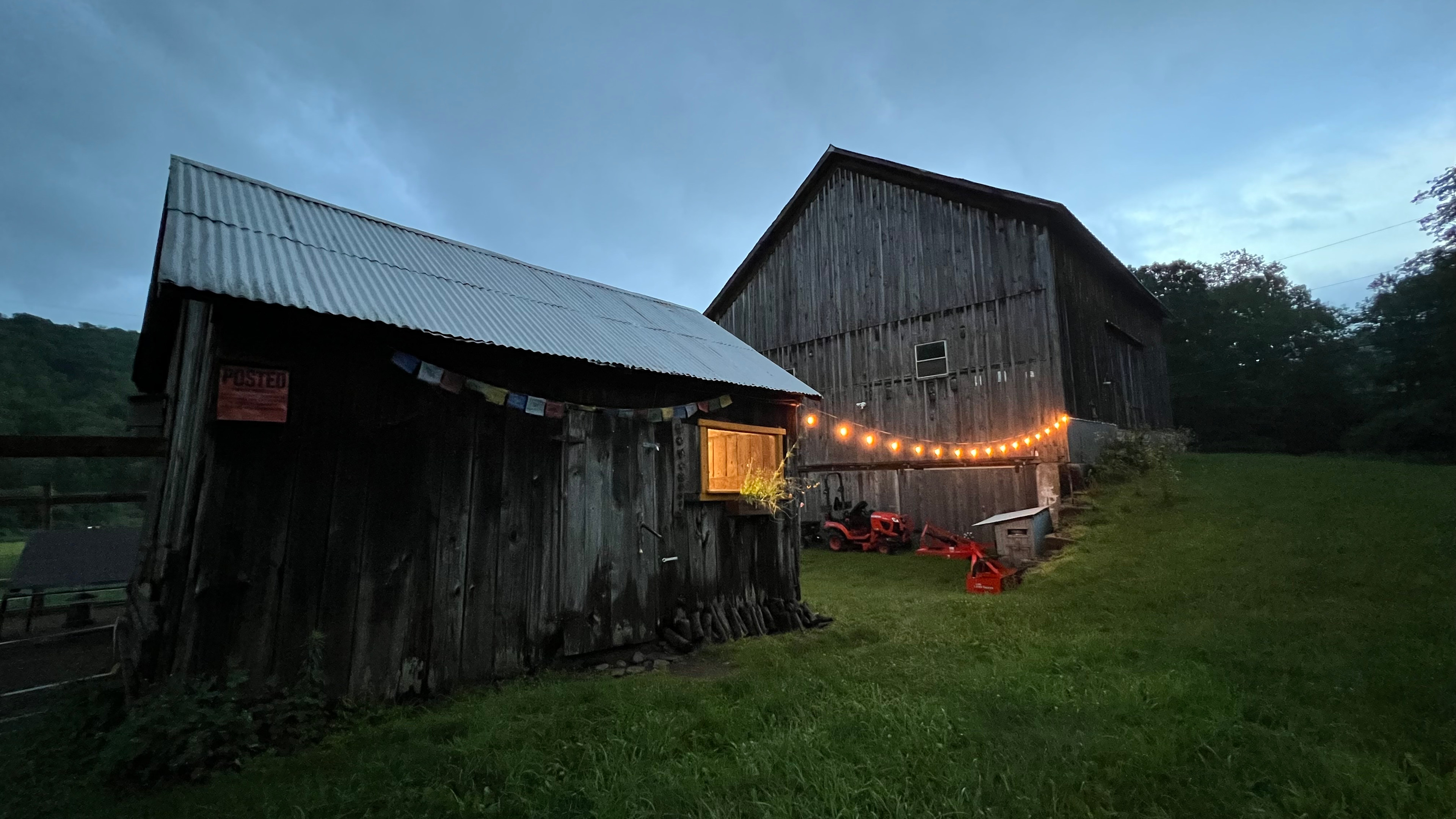 Two of our historic barns. The large one dates from 1887 & was fully restored about ten years ago.