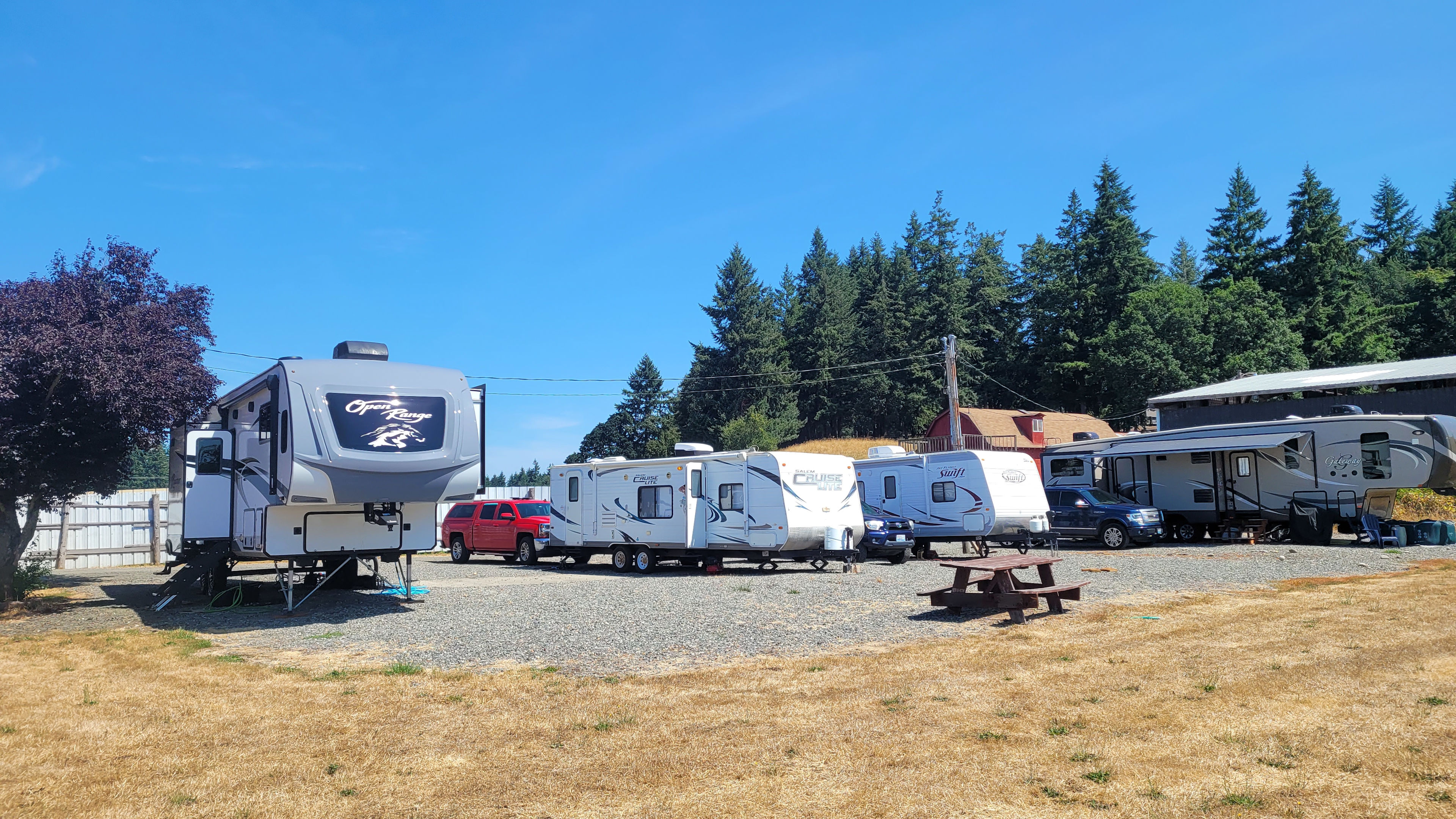 All 4 sites and picnic table 