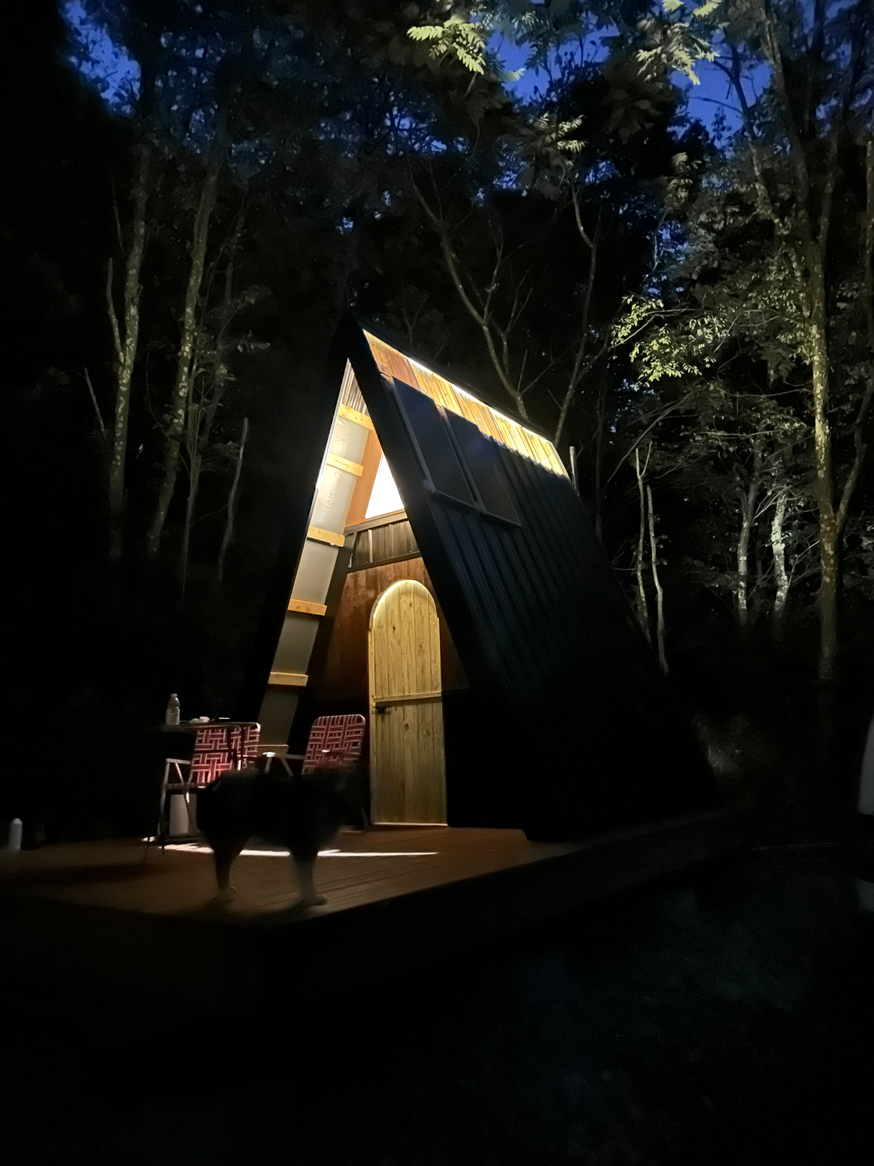 A-frame rustic cabin
