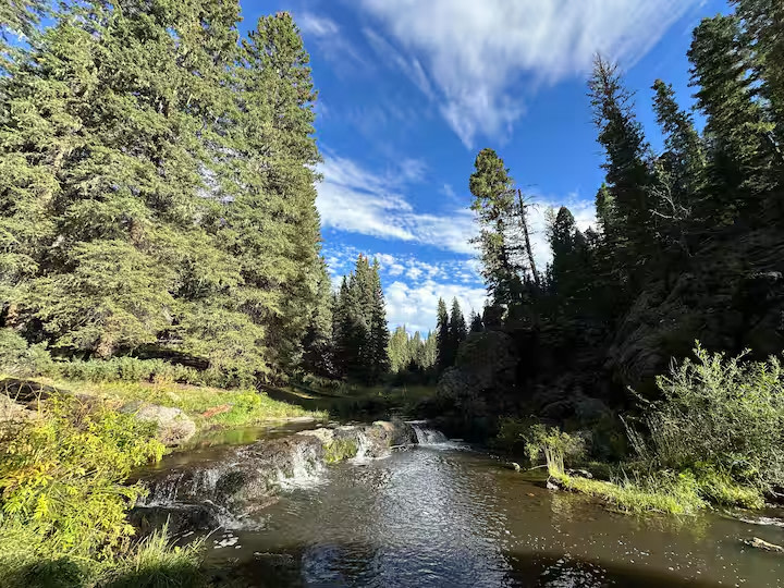 Jemez river located from Las Conchas trail 3 miles away.