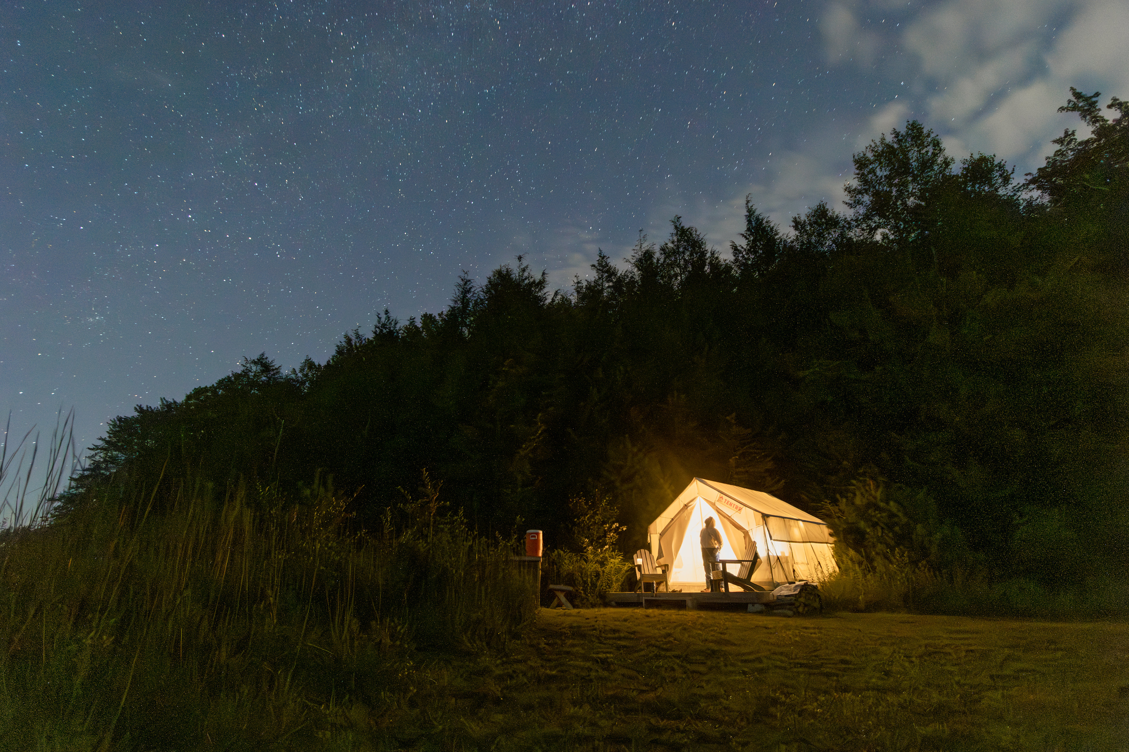 The campsite under the stars