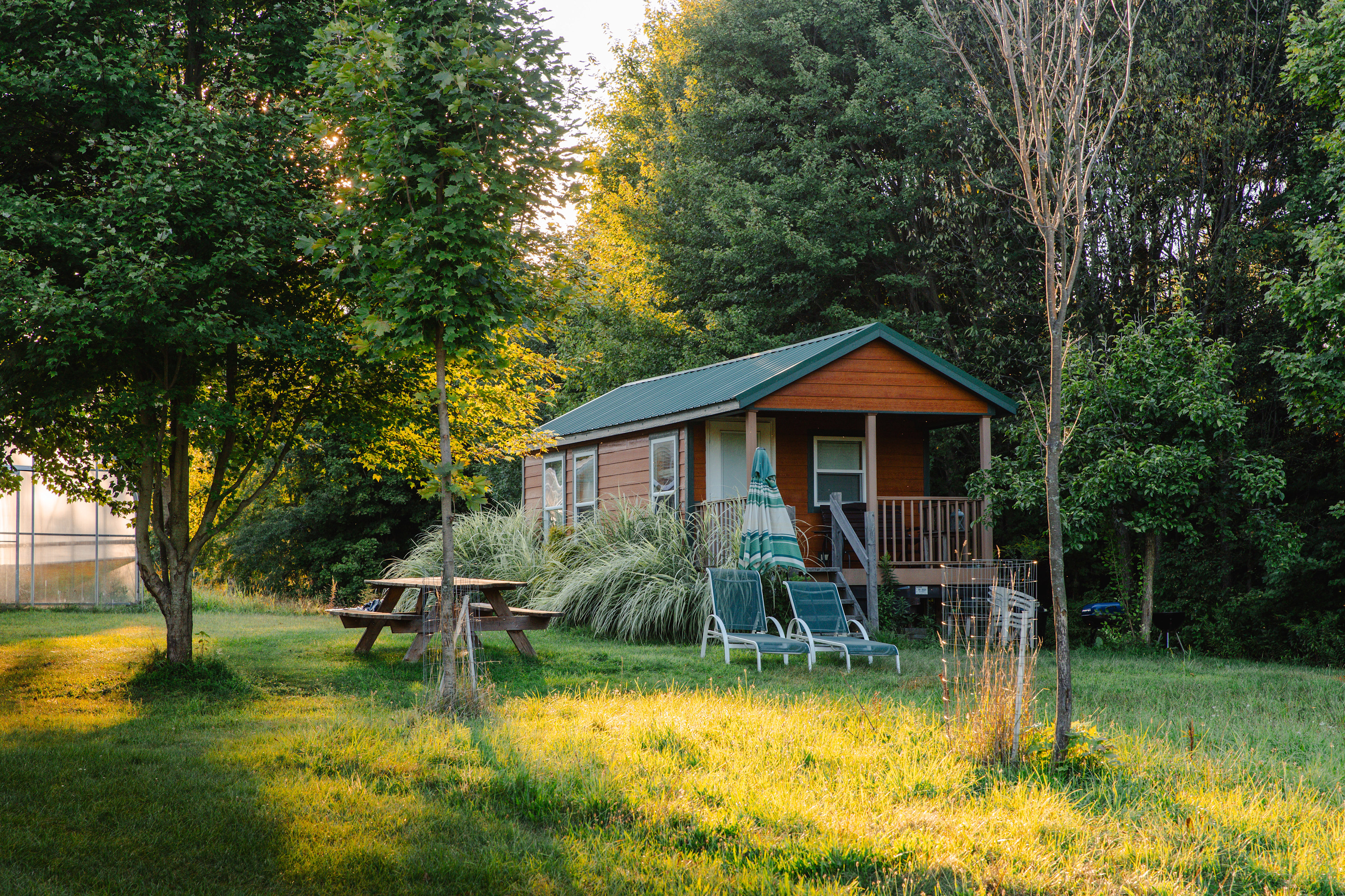 The tiny house at the top of the property