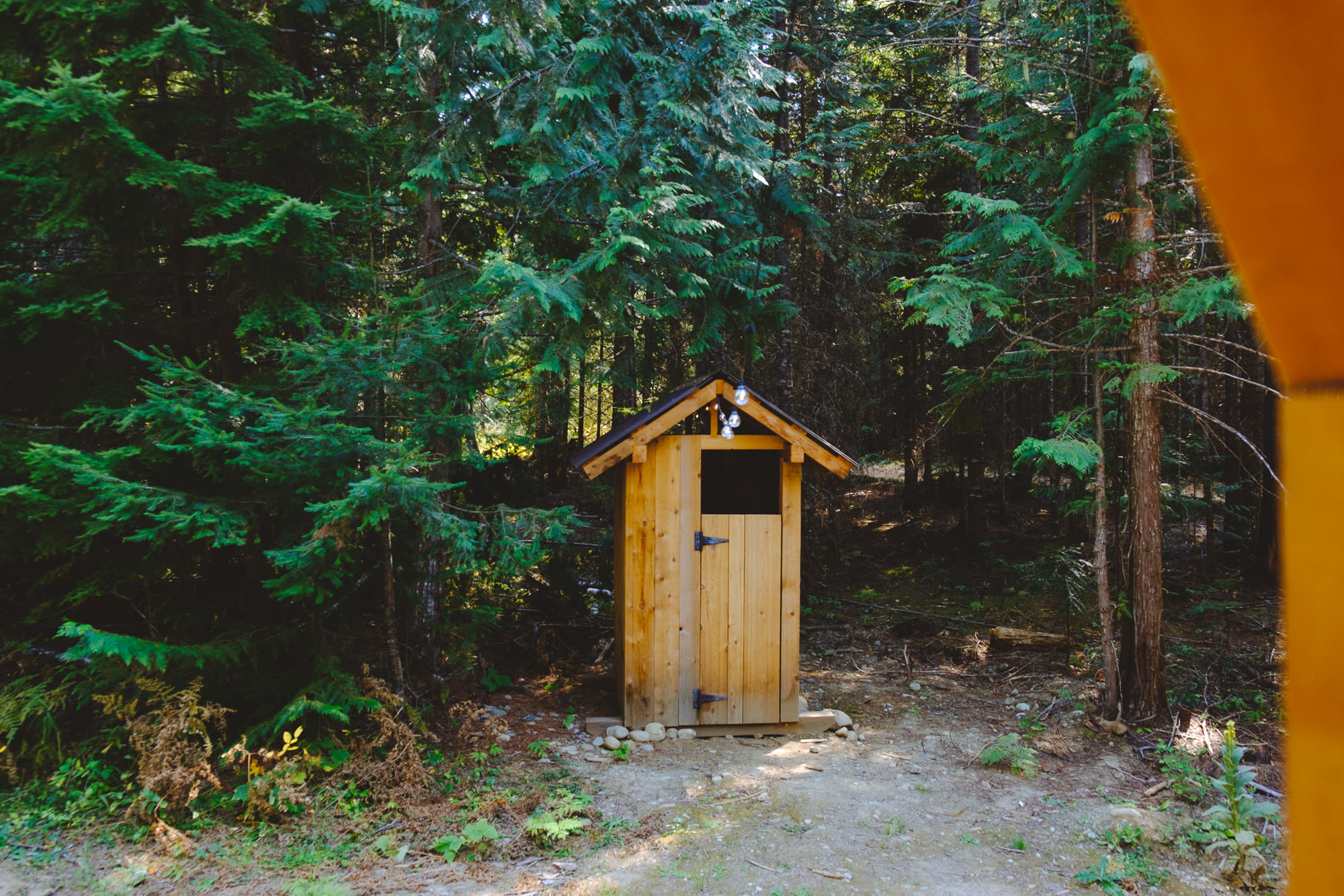 Follow the fairy lights to find your way to the outhouse.