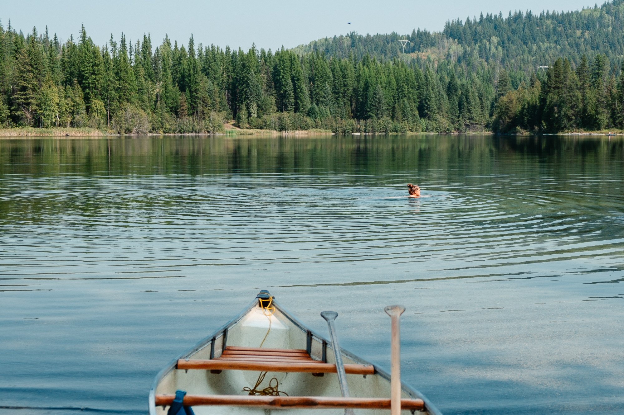 Bring your canoe and go for a refreshing dip at Rosebud Lake!
