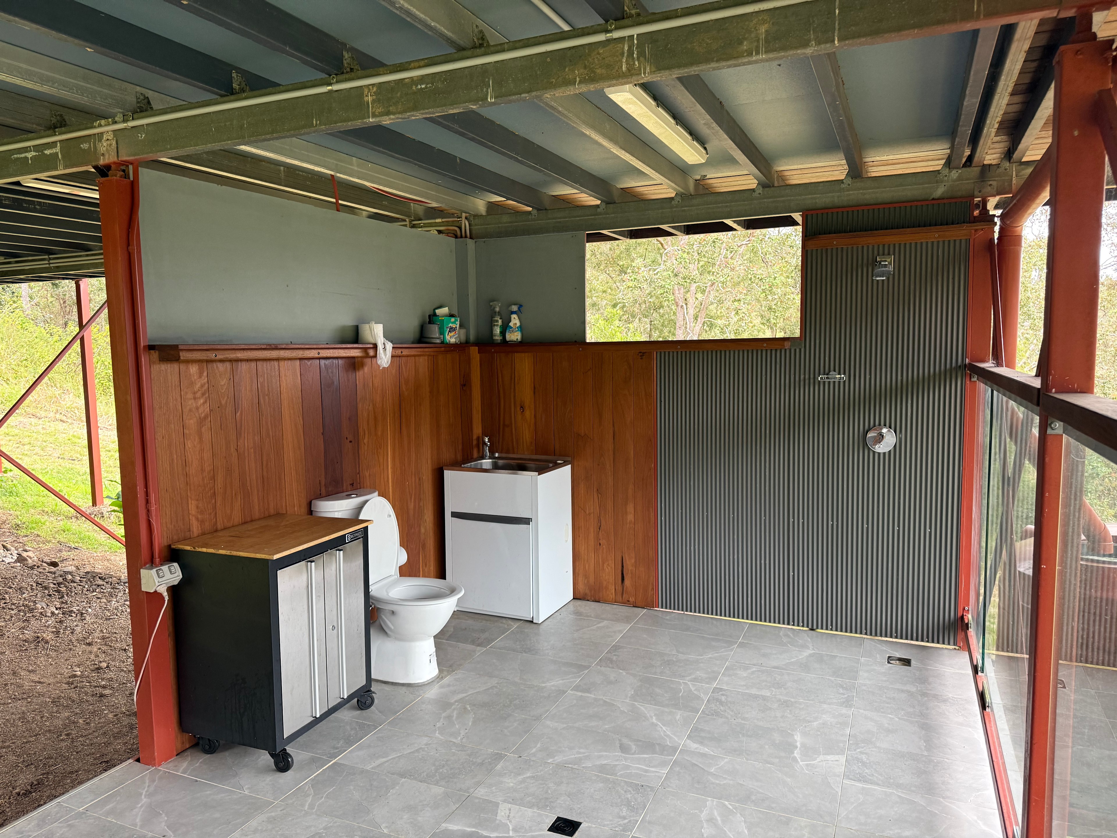 Outdoor downstairs toilet 