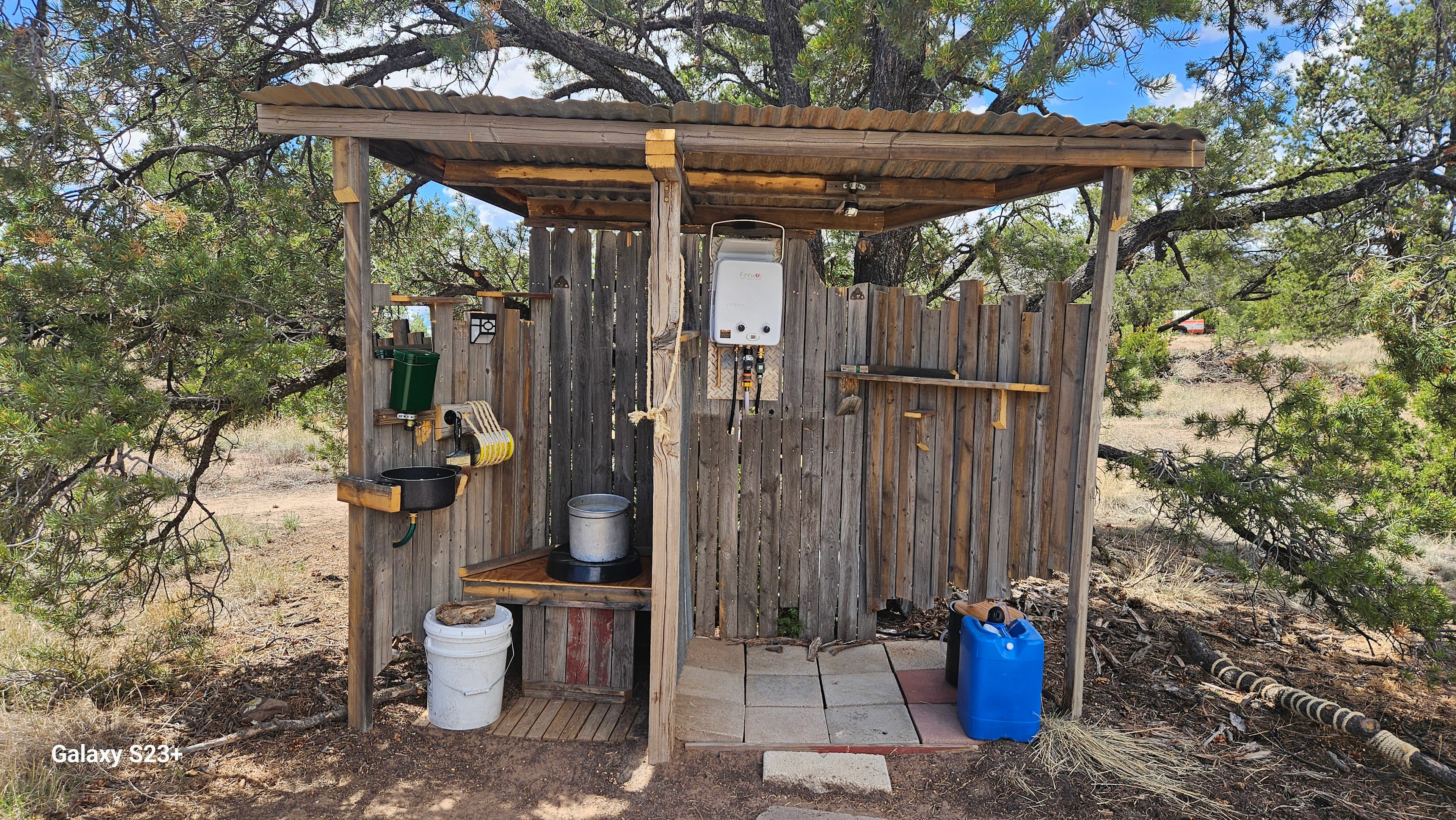 Private outside shower/toilet