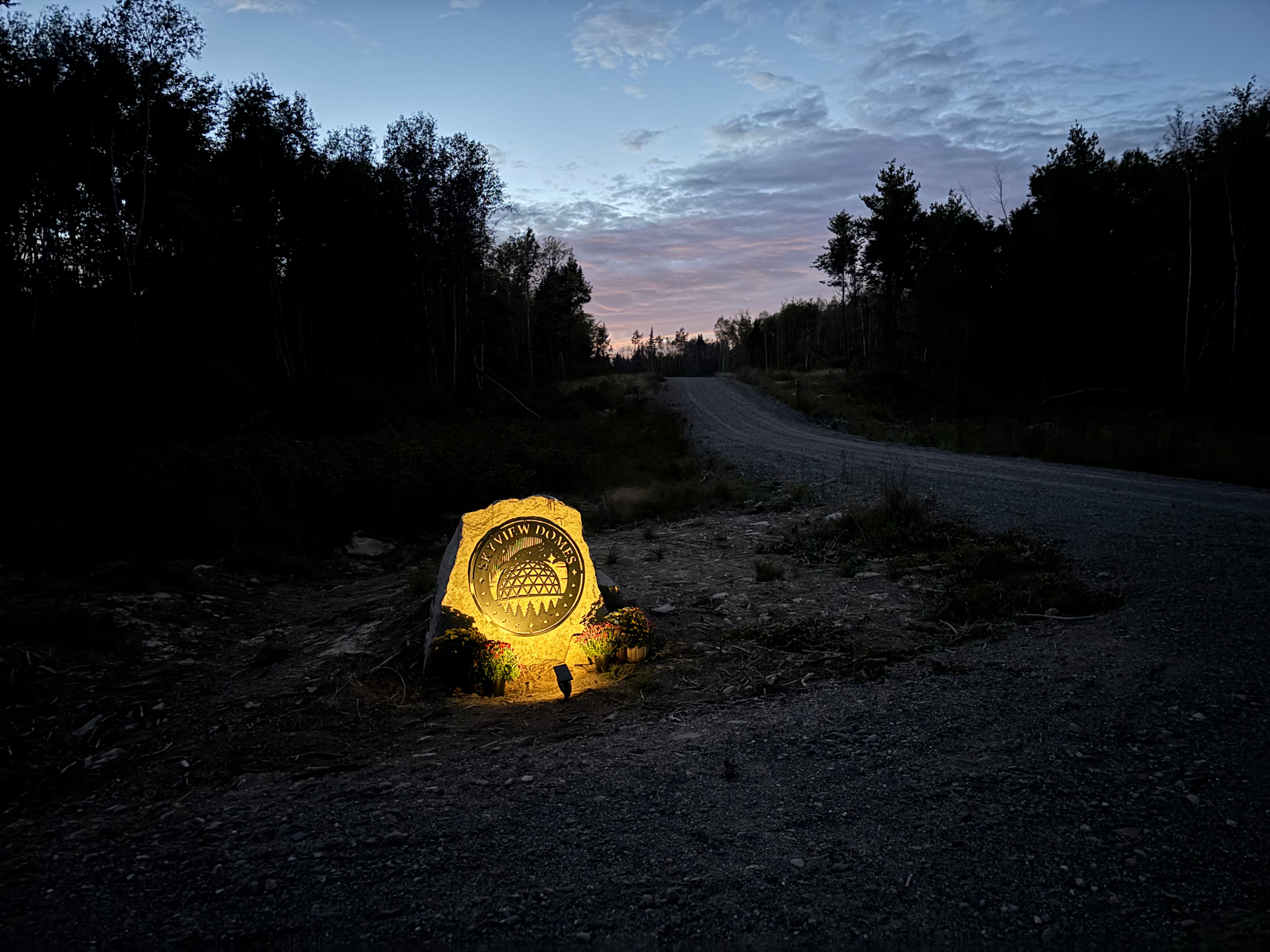 This is the sign at the entrance to the property.  That hill goes up to the ATV trails.