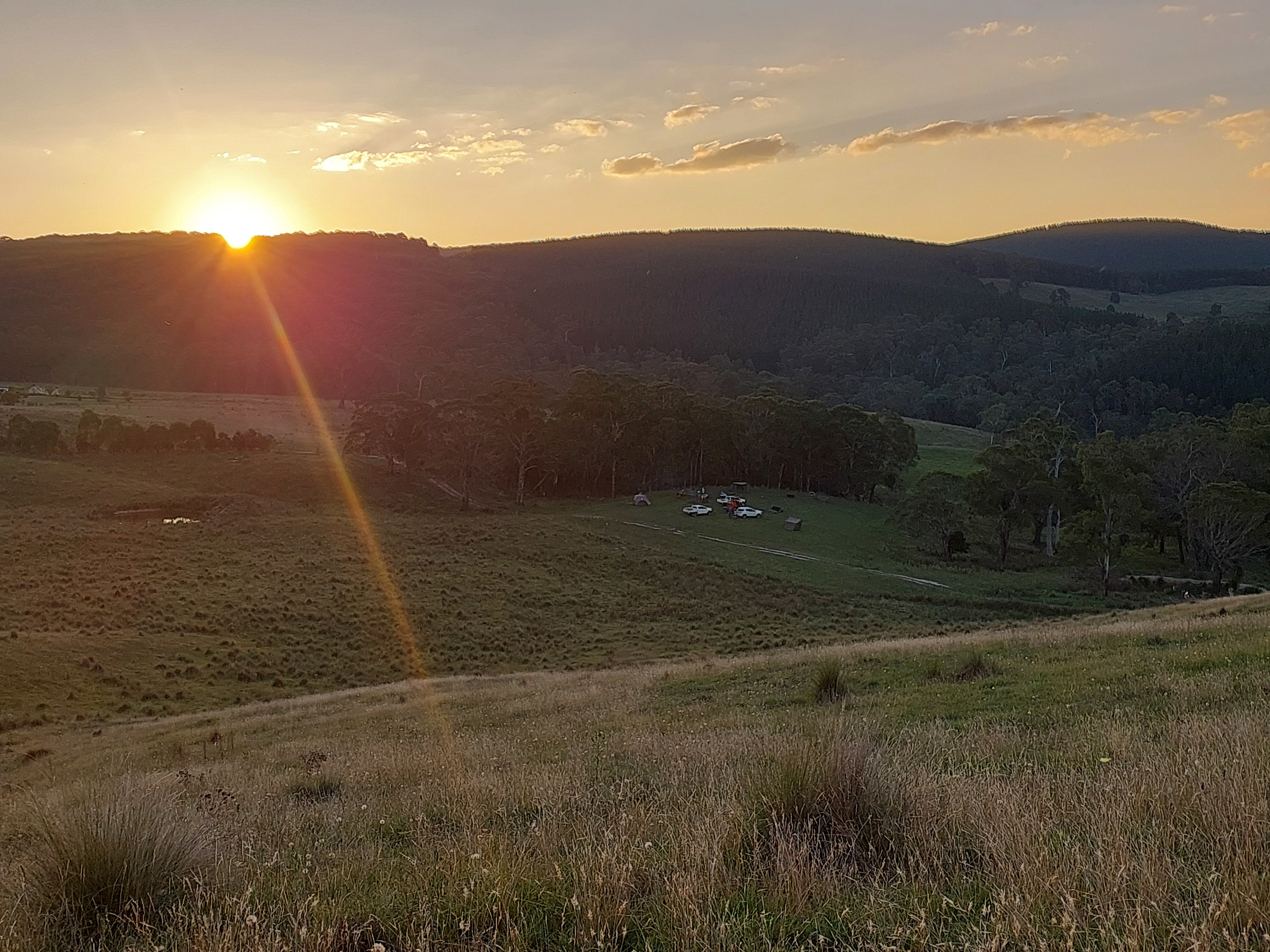 Looking down on the,campsite.