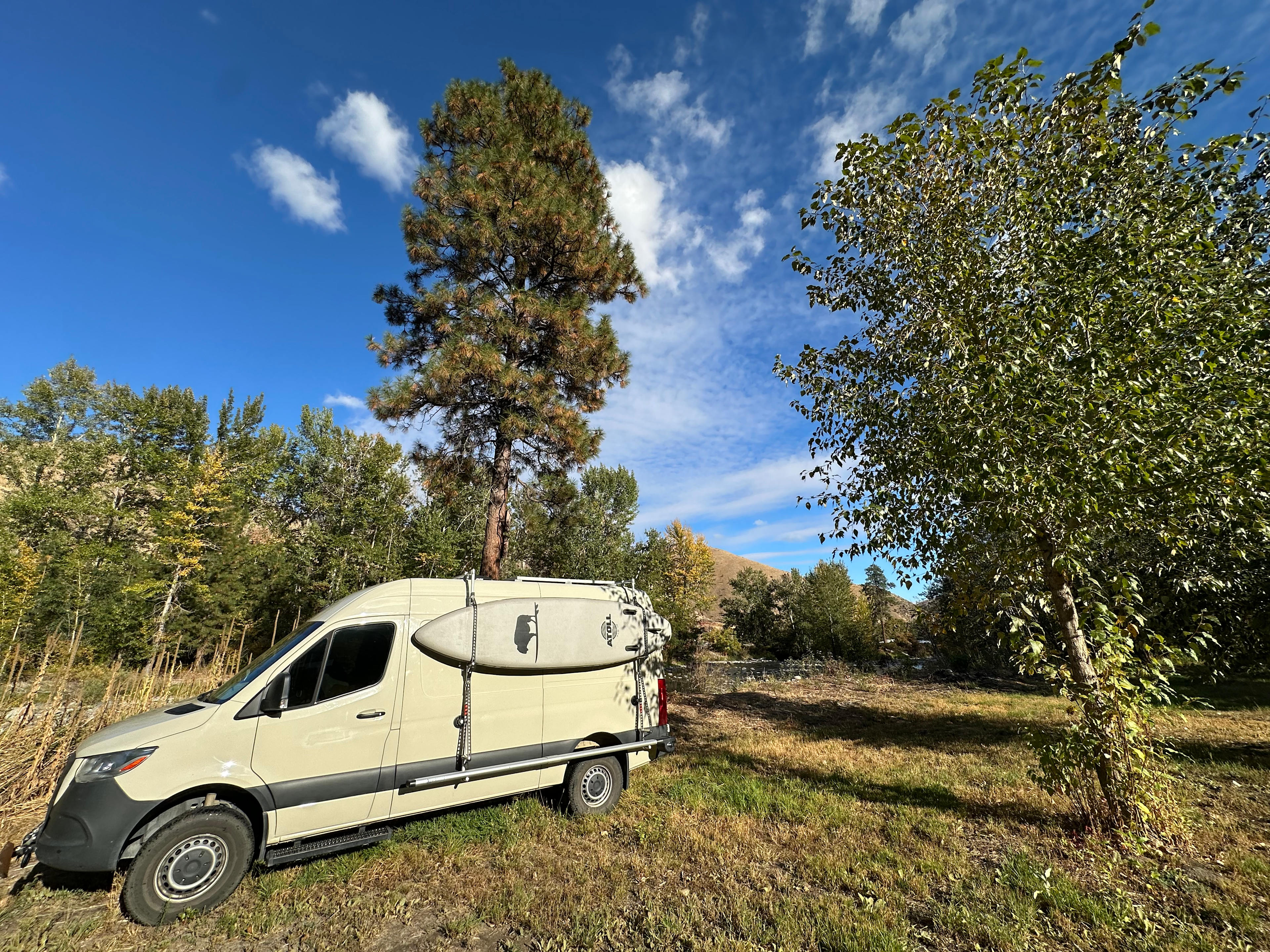 Camp - Old Car Camp, looking upriver, farm rental Sprinter