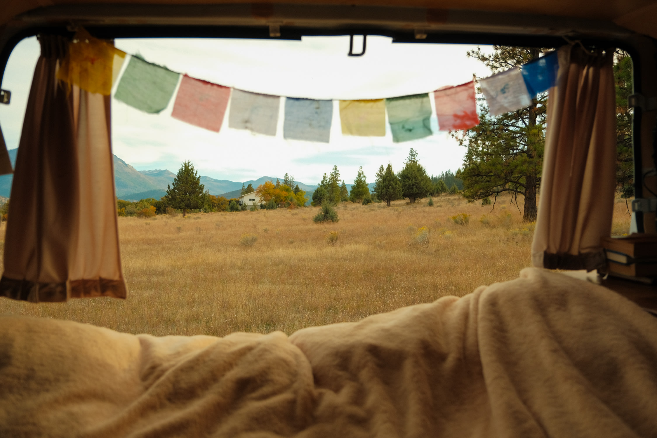 Van view overlooking the mountains