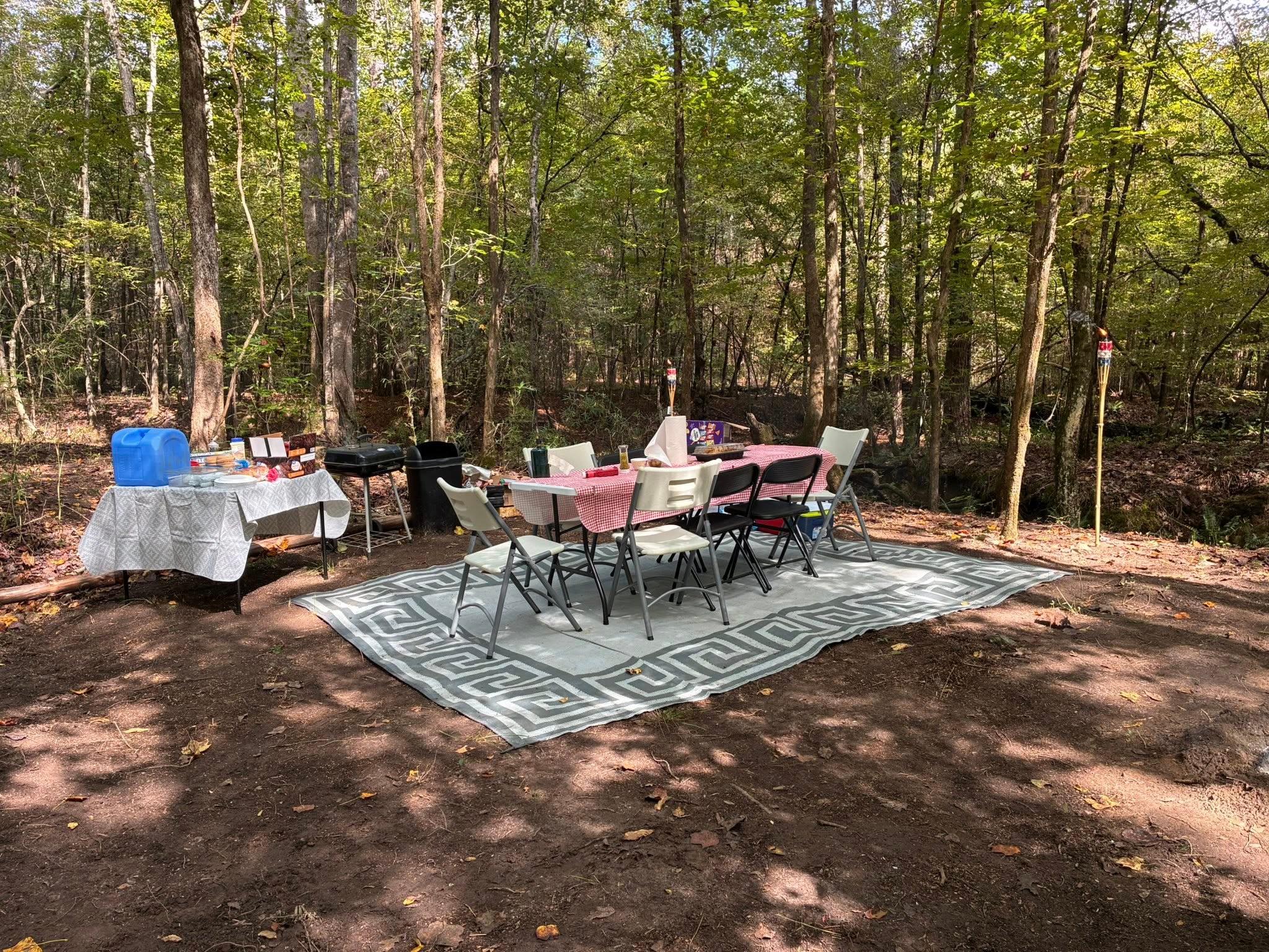 Table set up for friends lunch.