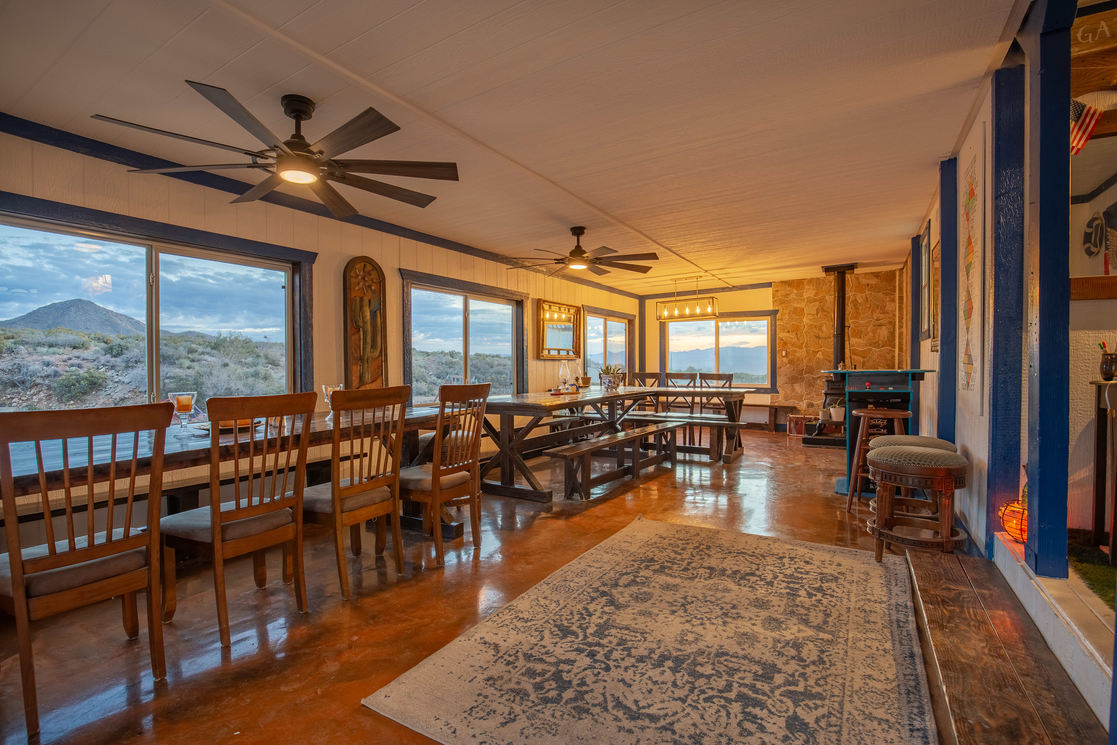 Shared dining area. Contact host about private chef services.