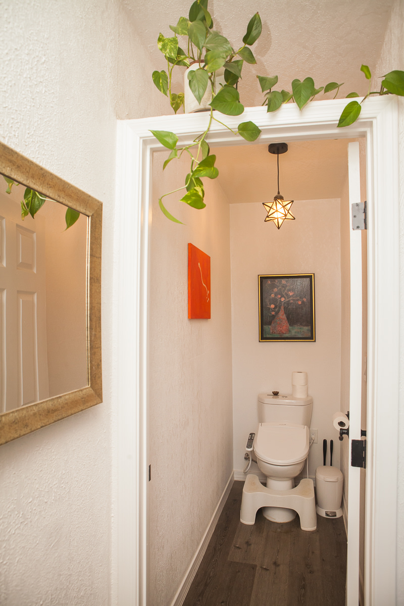 Shared bathhouse with 2 toilet stalls.
