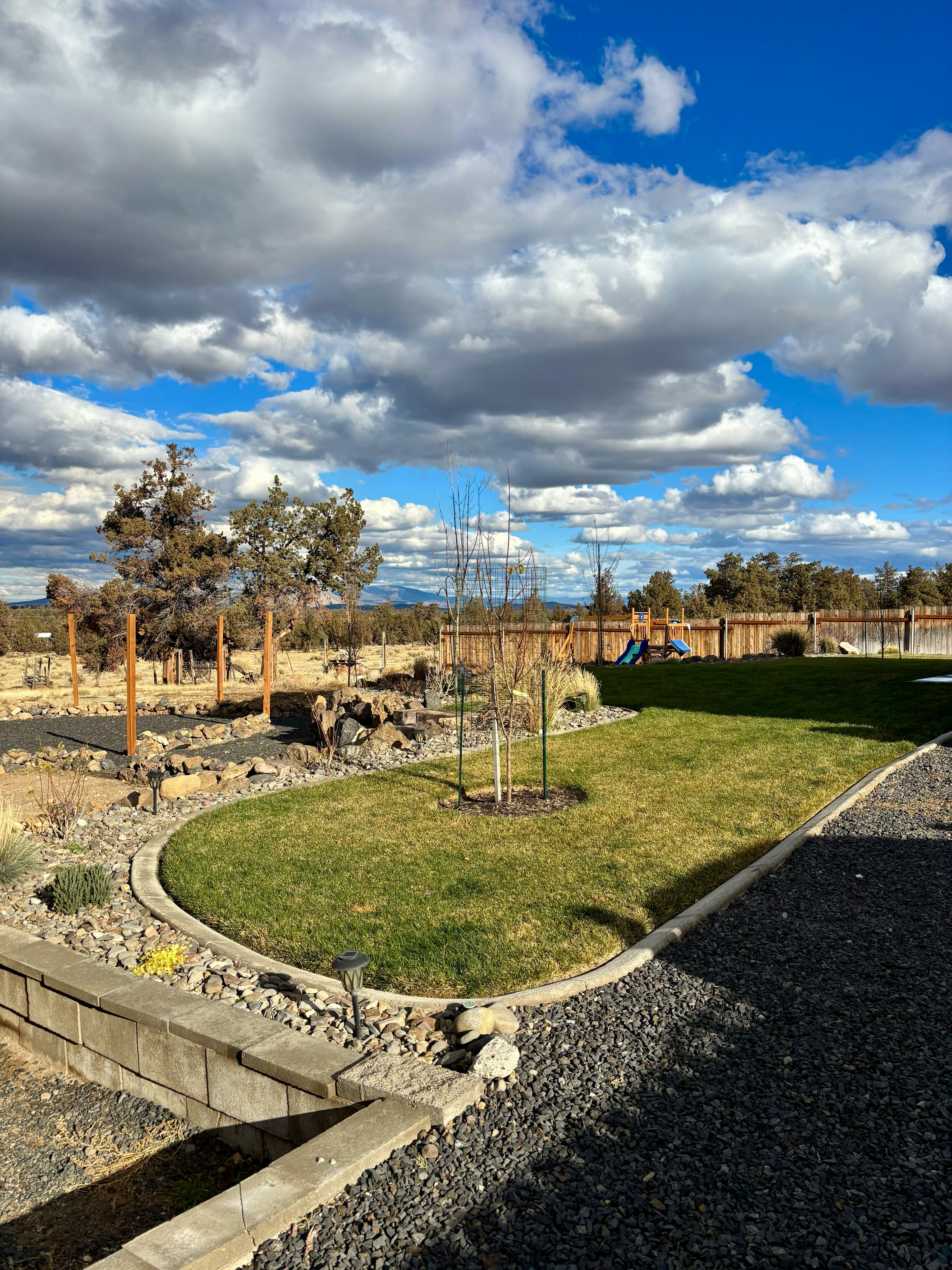 This area is to the left nose of your RV. You can see a peek-a-boo of the playground area for the kids.