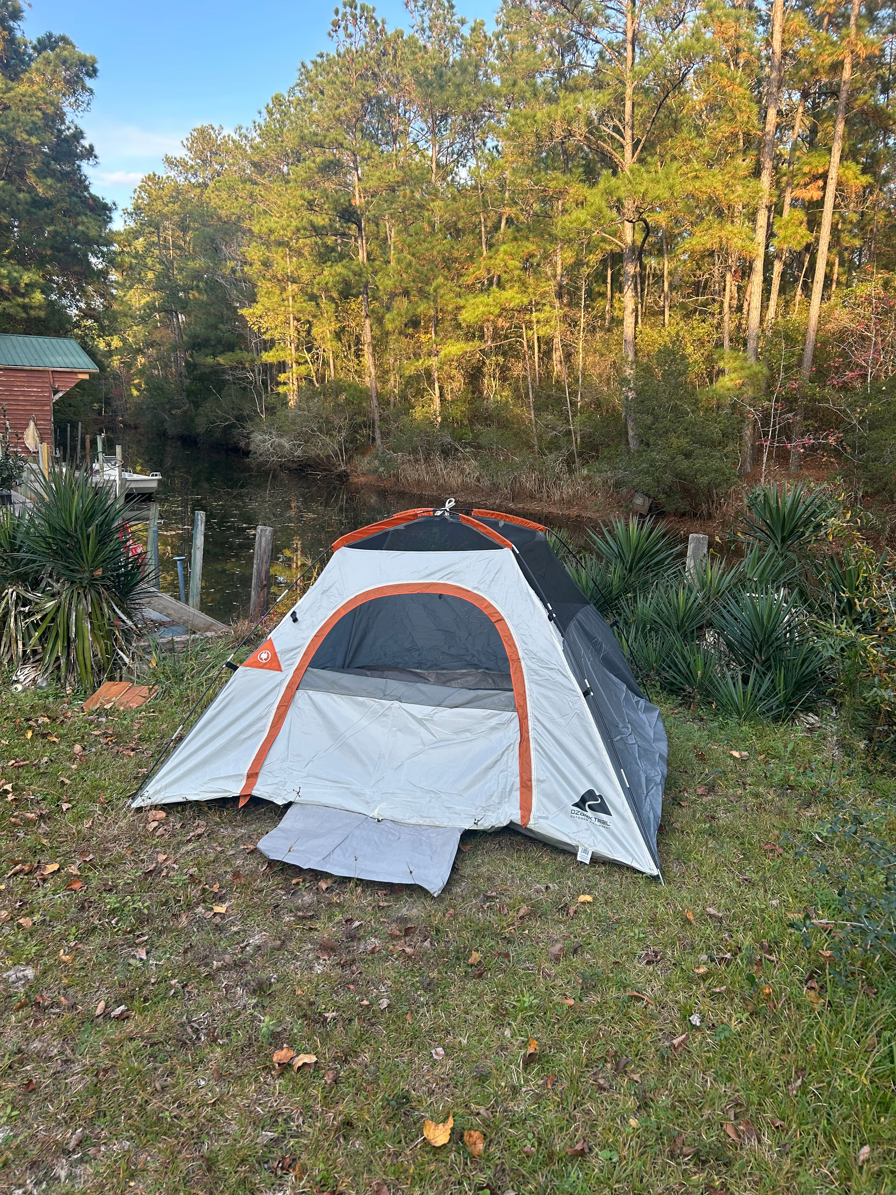 Example of a tent site on the property. 