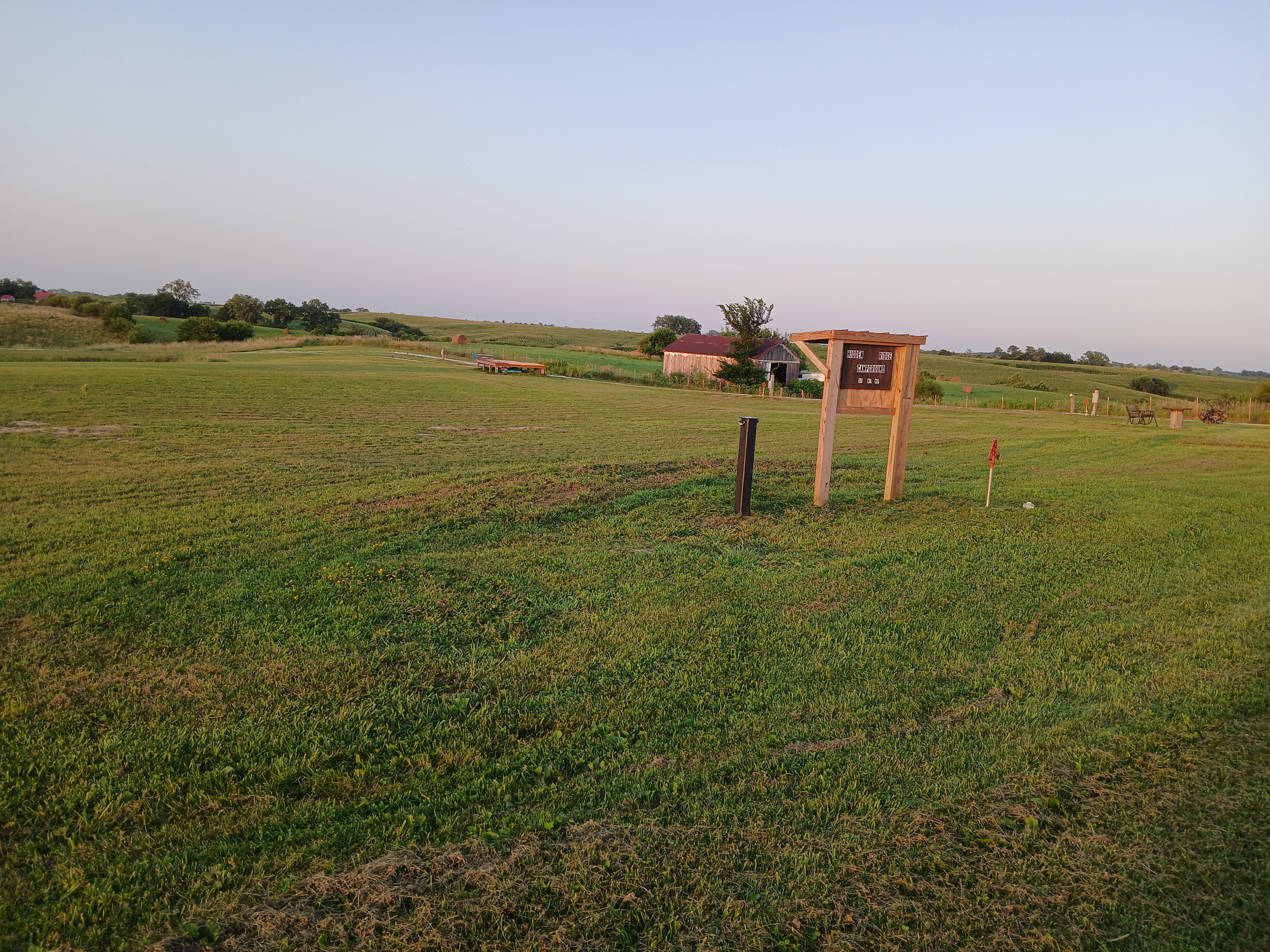 Welcome sign and information. Site 7 is past the dign, right off OakLn.
