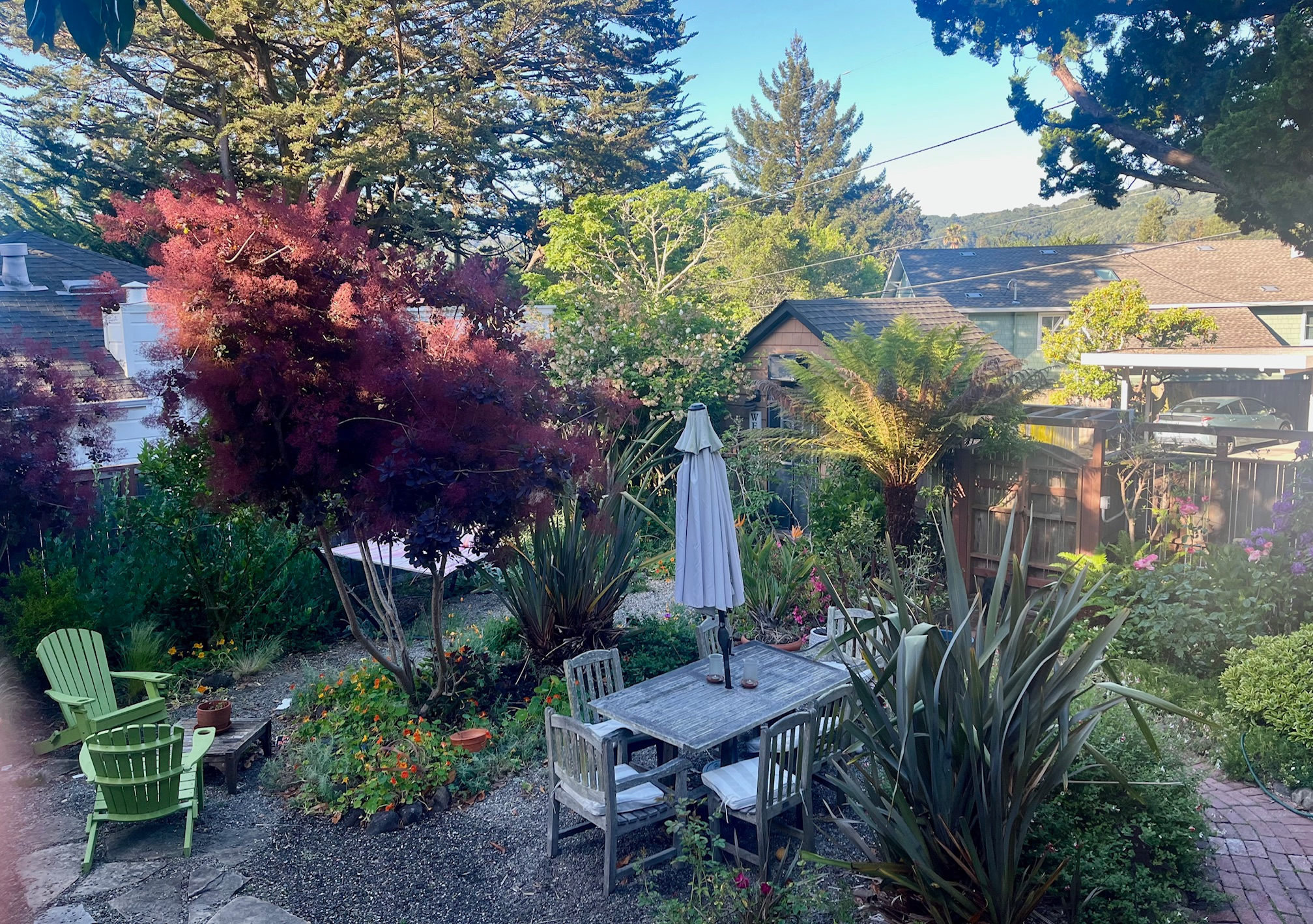 Enjoy the lush private garden just outside your door.