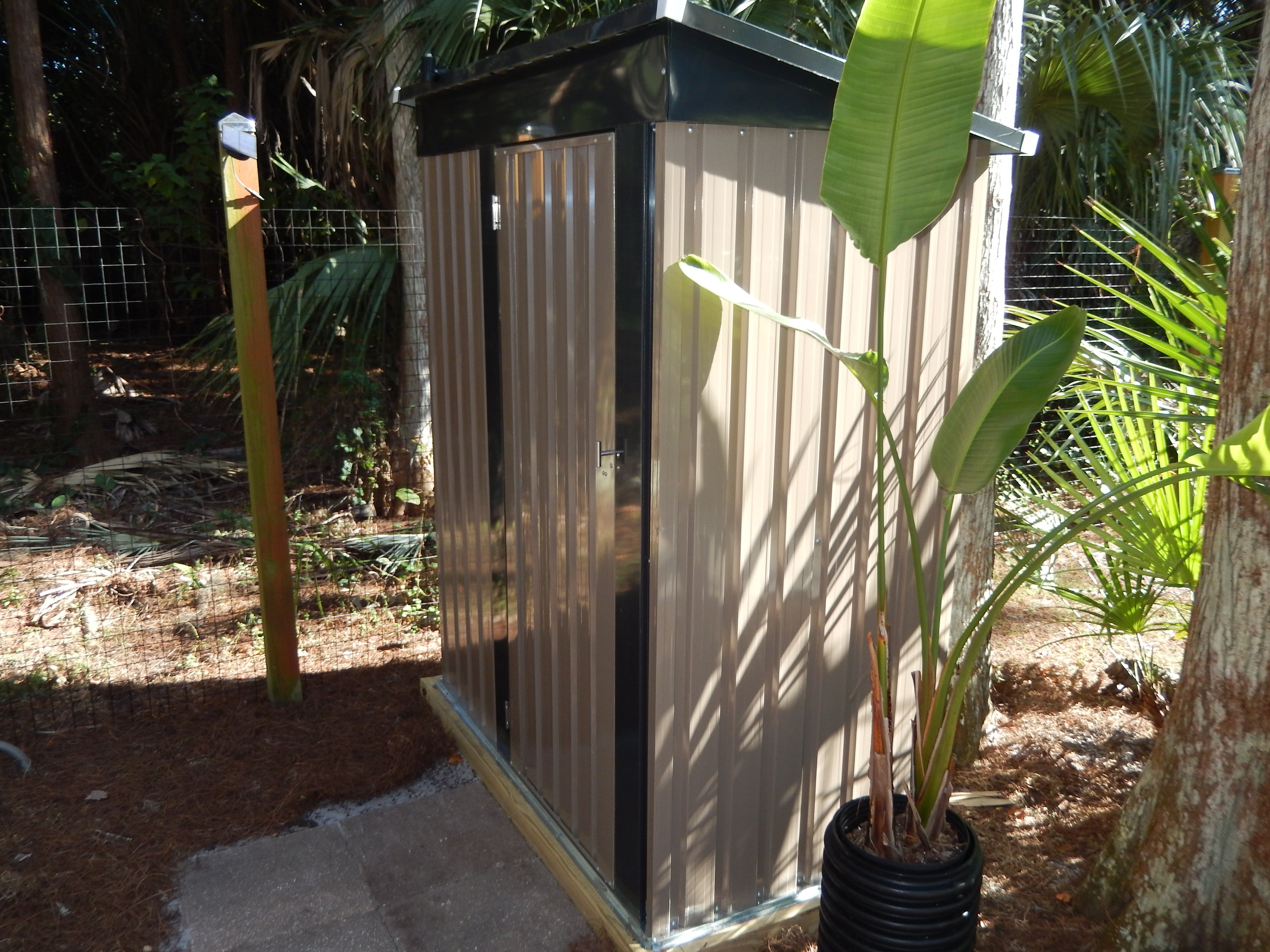 The brand new flush toilet "outhouse".