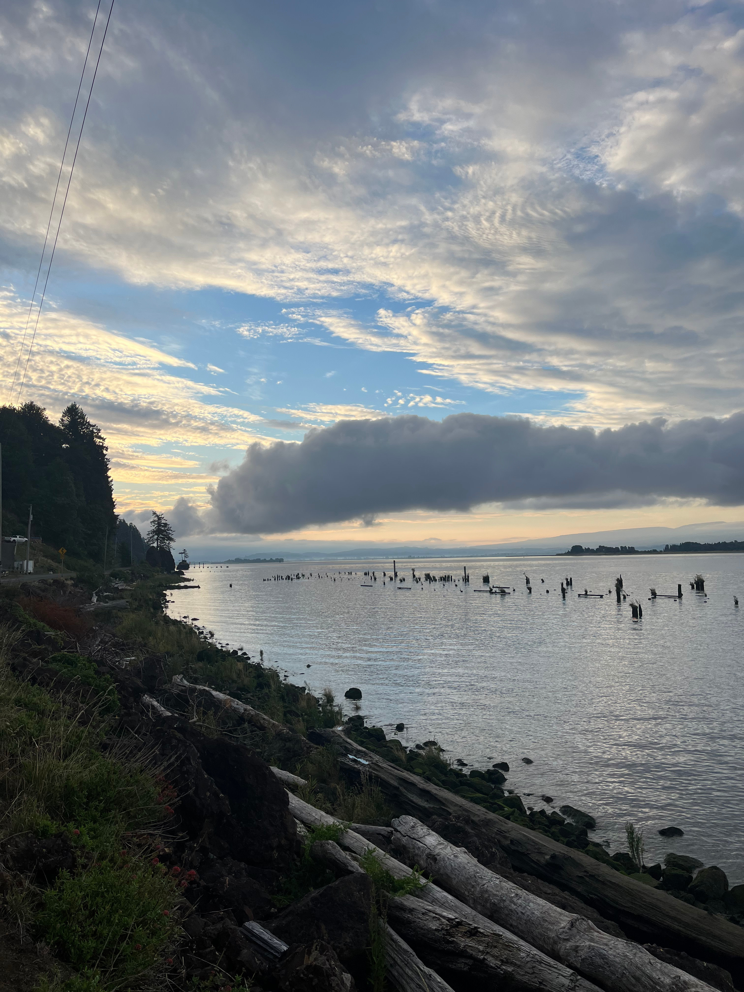 View up the river from the shared beach
