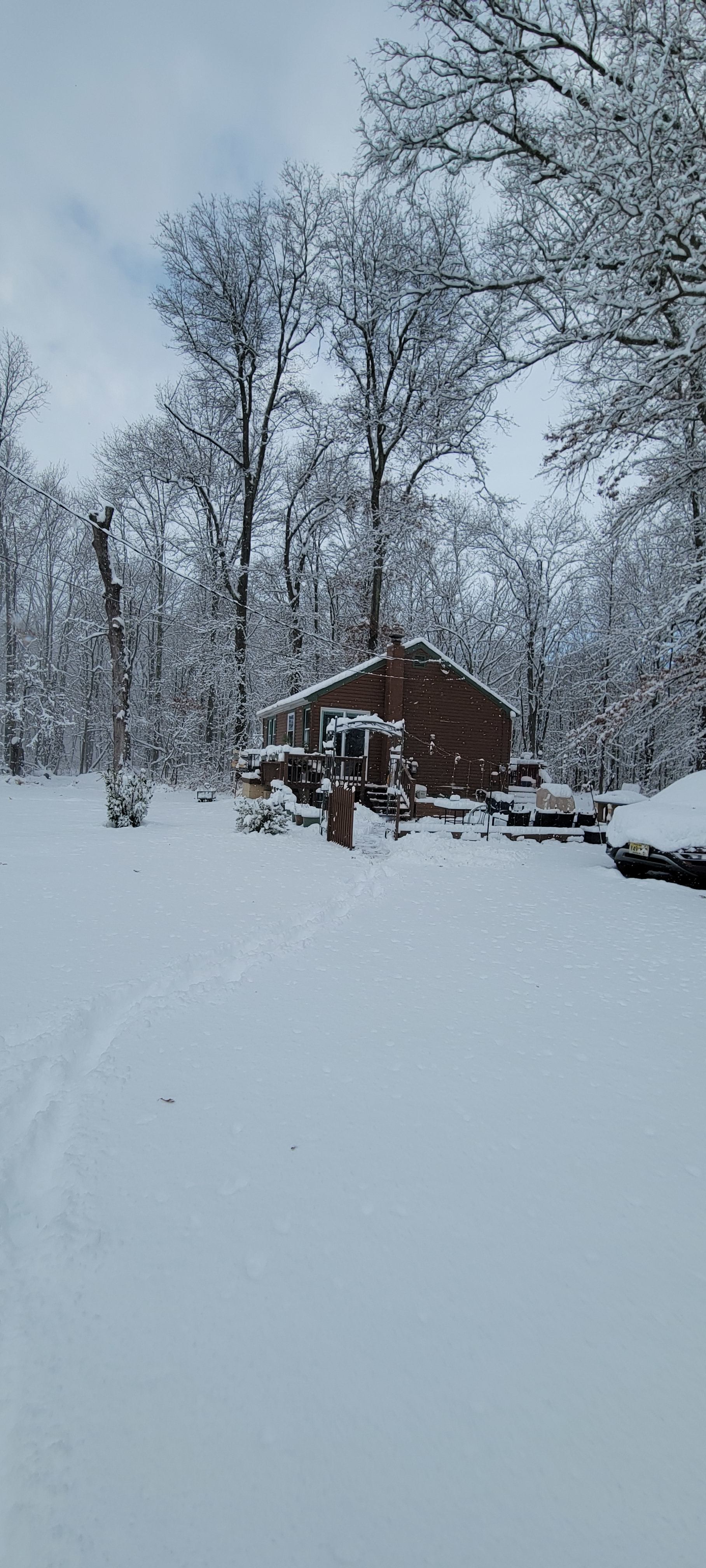 Little "Log Cabin" in the Snow! Nice and cozy warm inside!