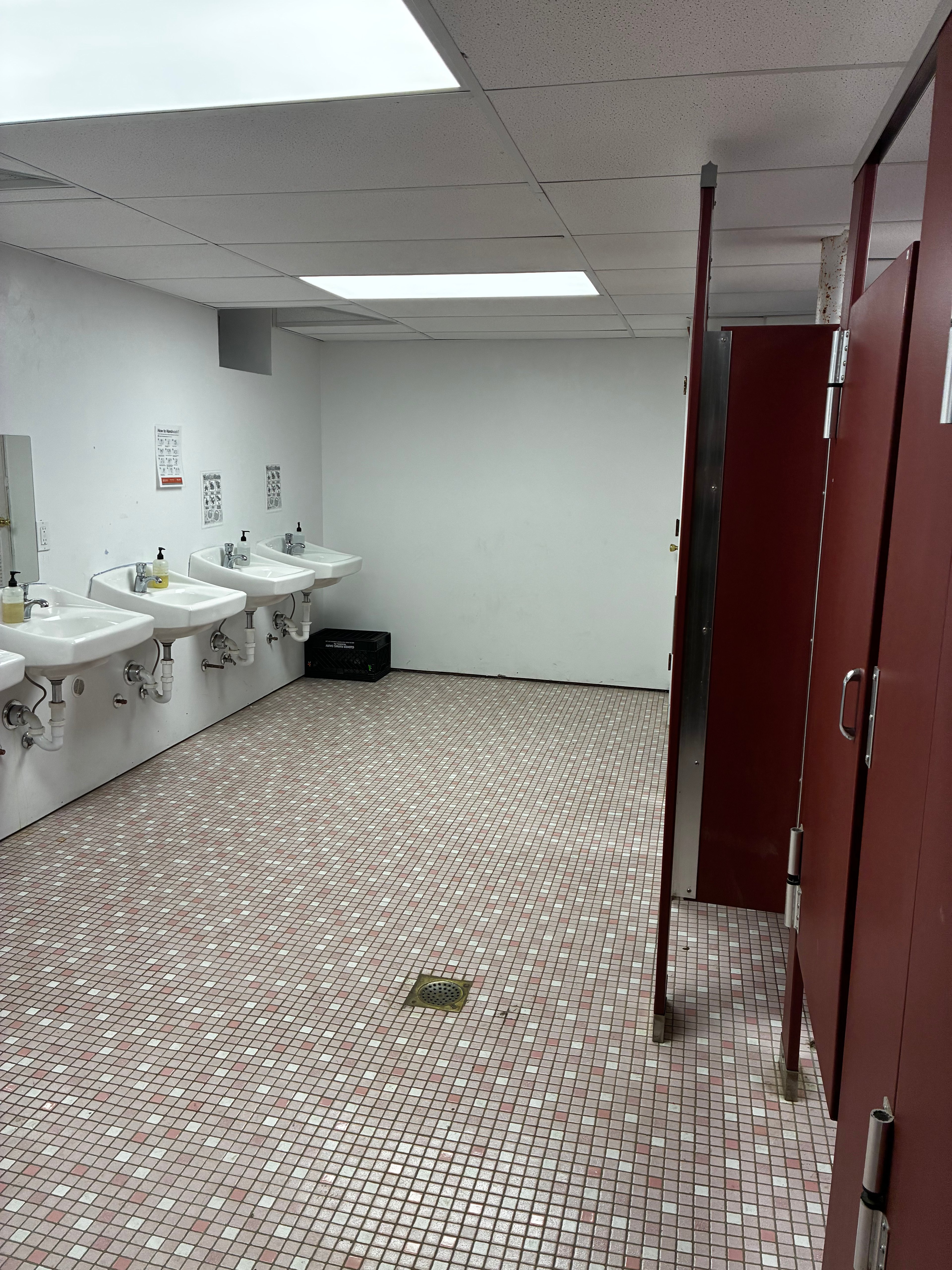 Women's bathroom. Showers on left (not pictured)