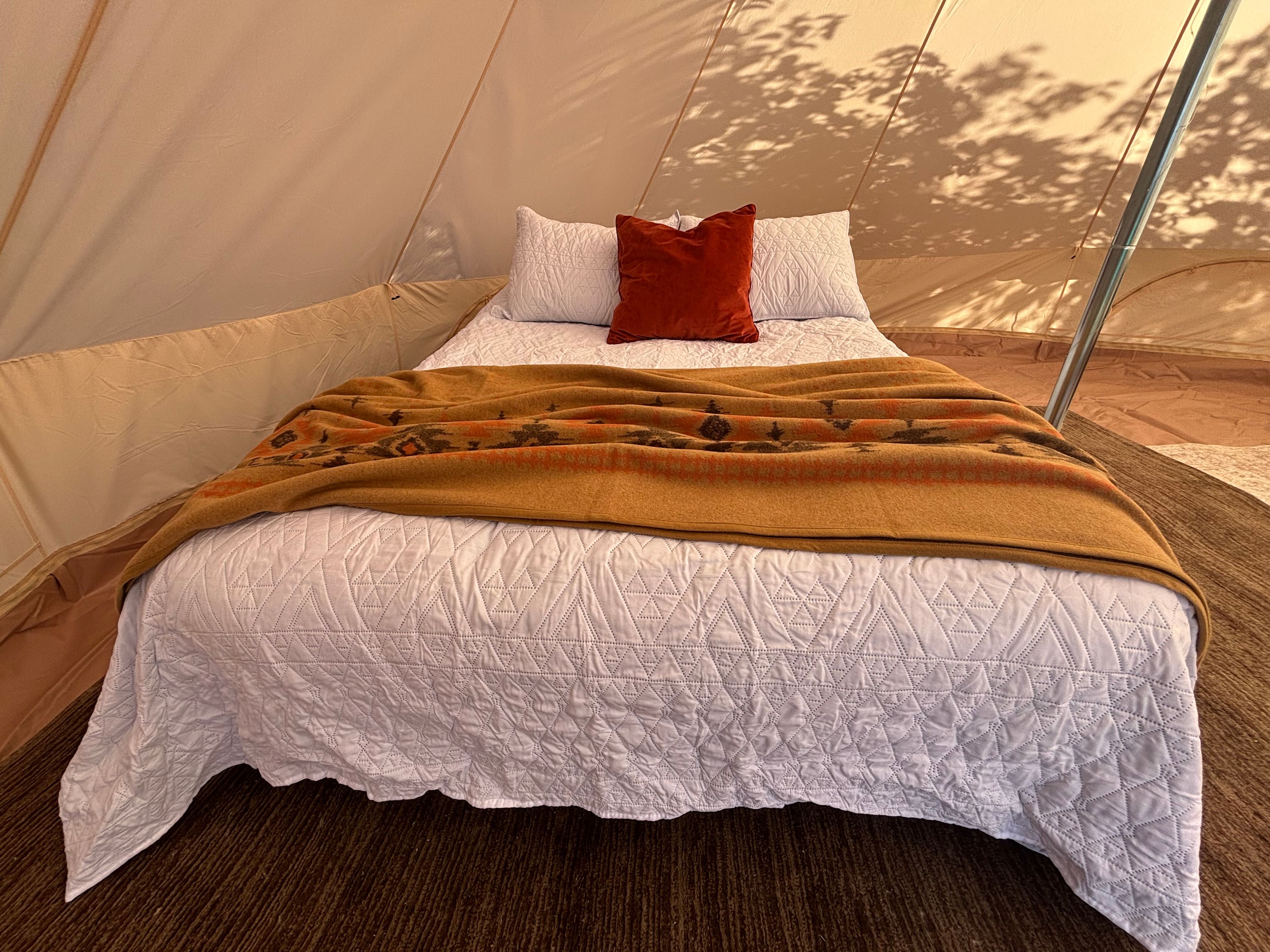 Comfortable bedding and linens.