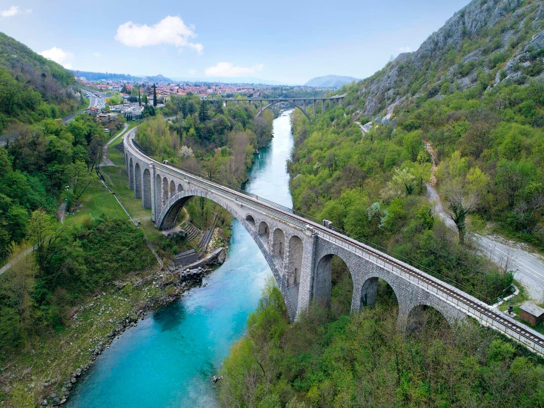 Motorhome Space and River Soča