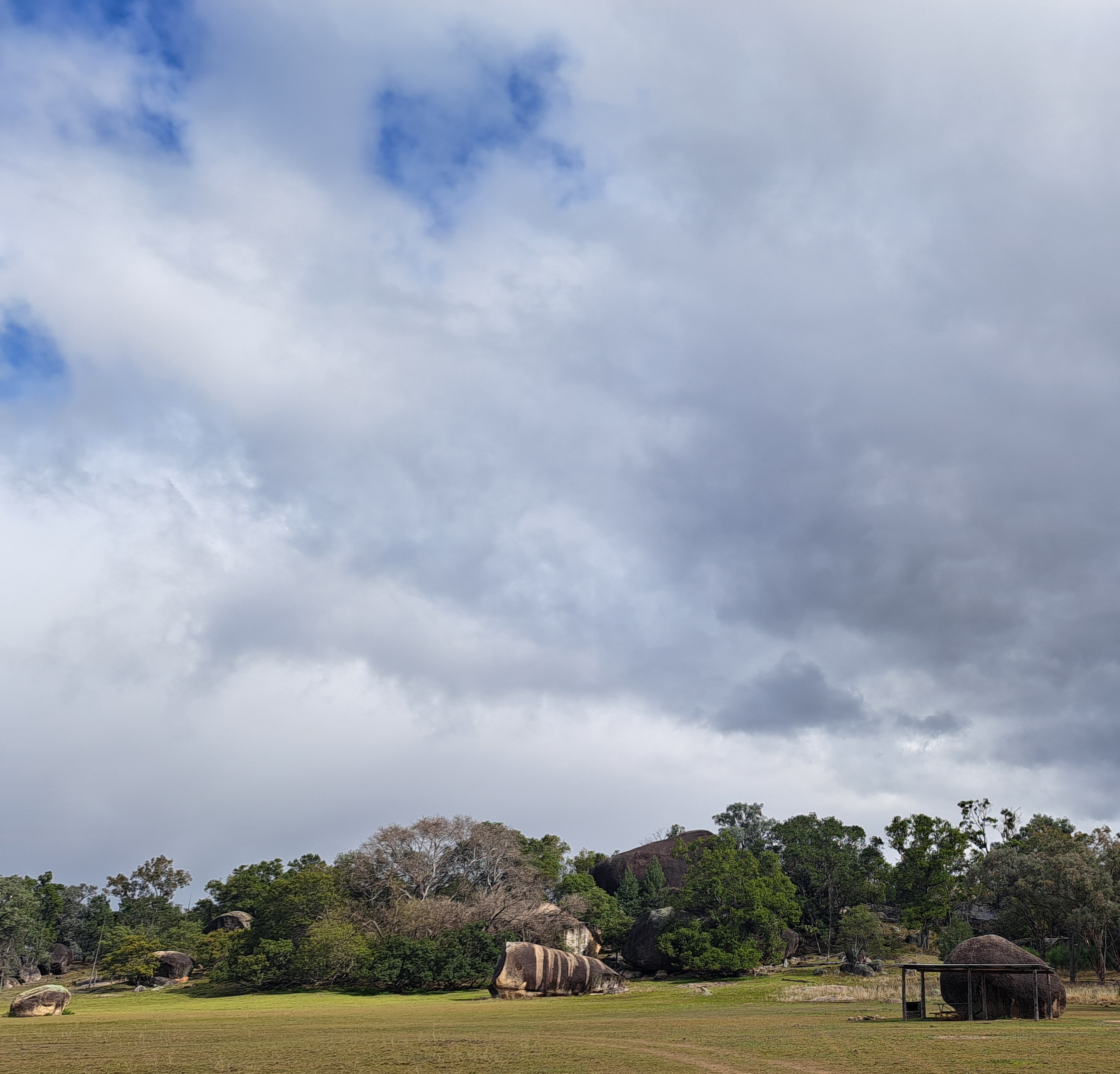 Main camping area looking towards granite ridge