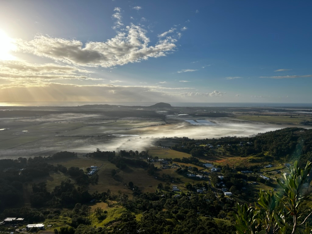 This is the eastern view from the Mount Ninderry walk. Only 20 minutes from car park although it will get the heart going.