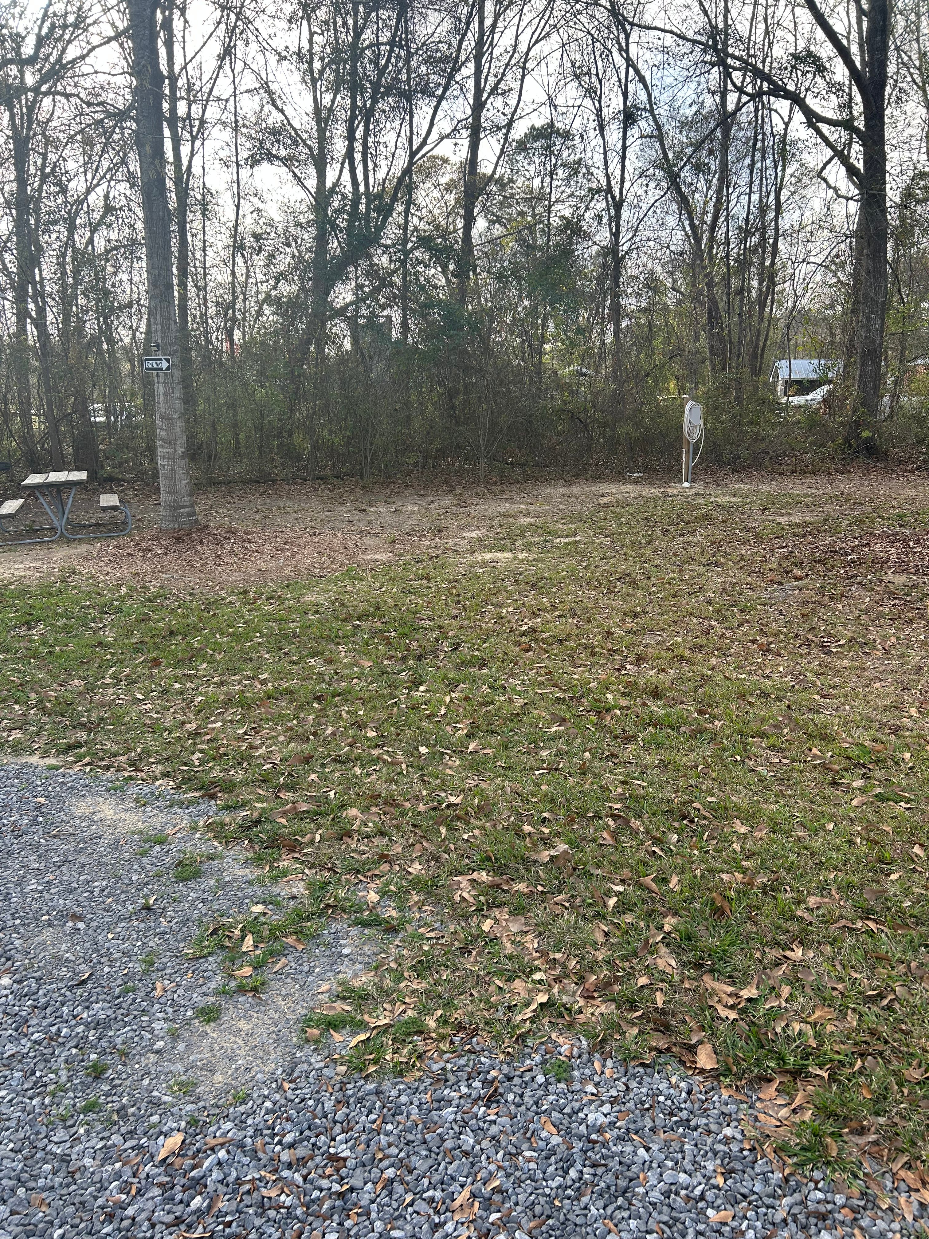 Site 1 back-in camper lot view facing West