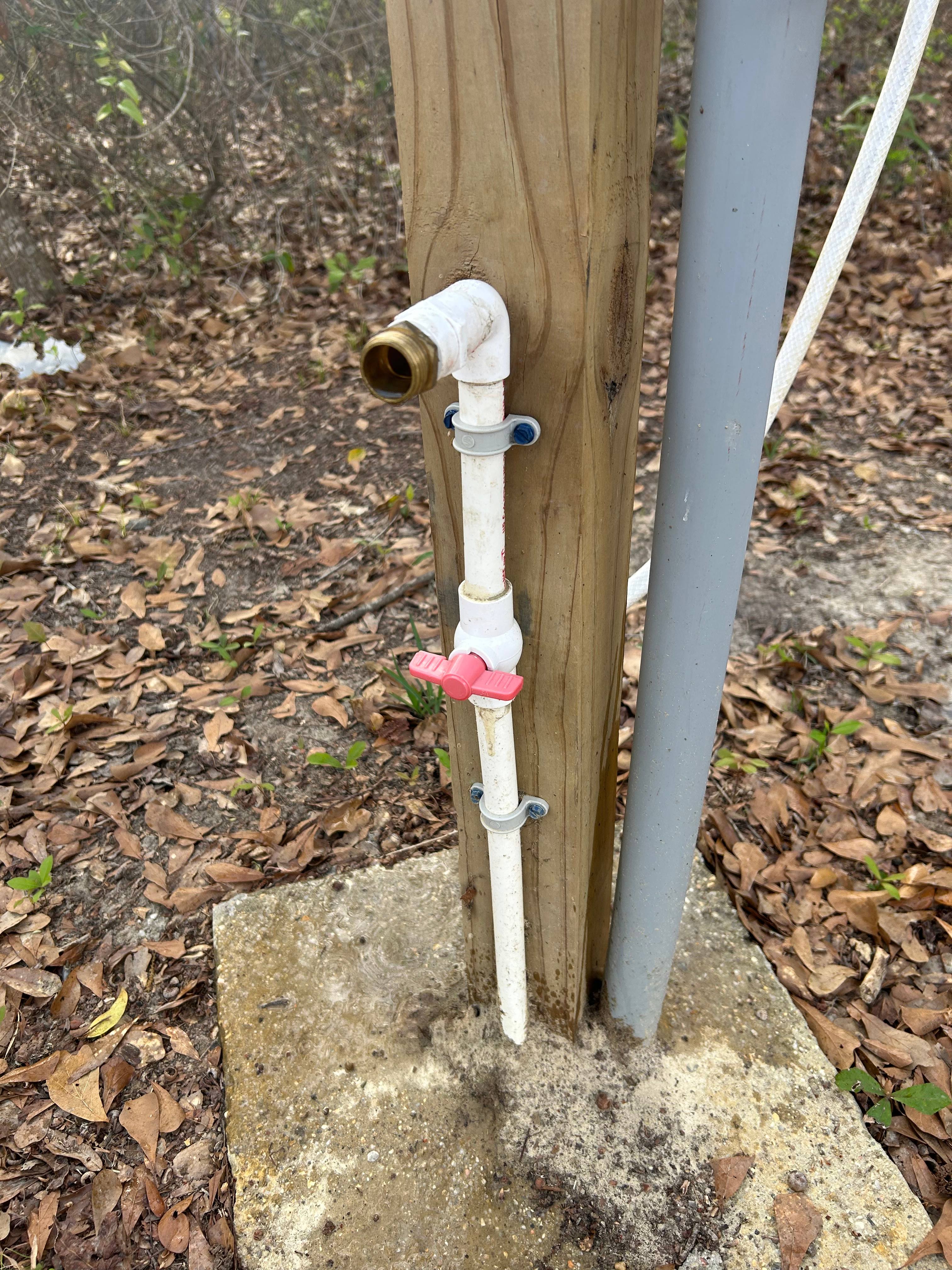 Fresh water hookup with hose adapter