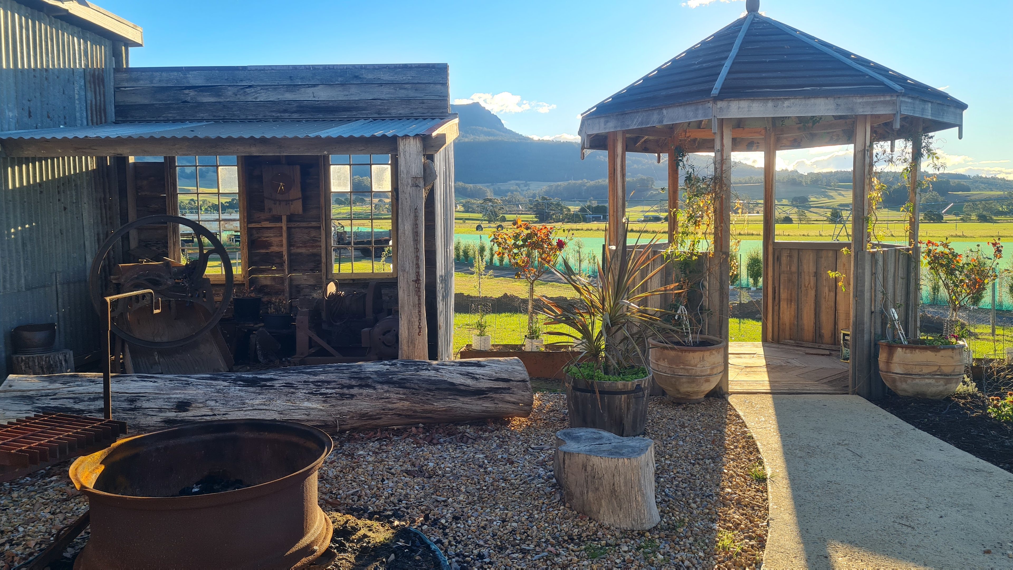 Plenty of room to sit around the firepit.