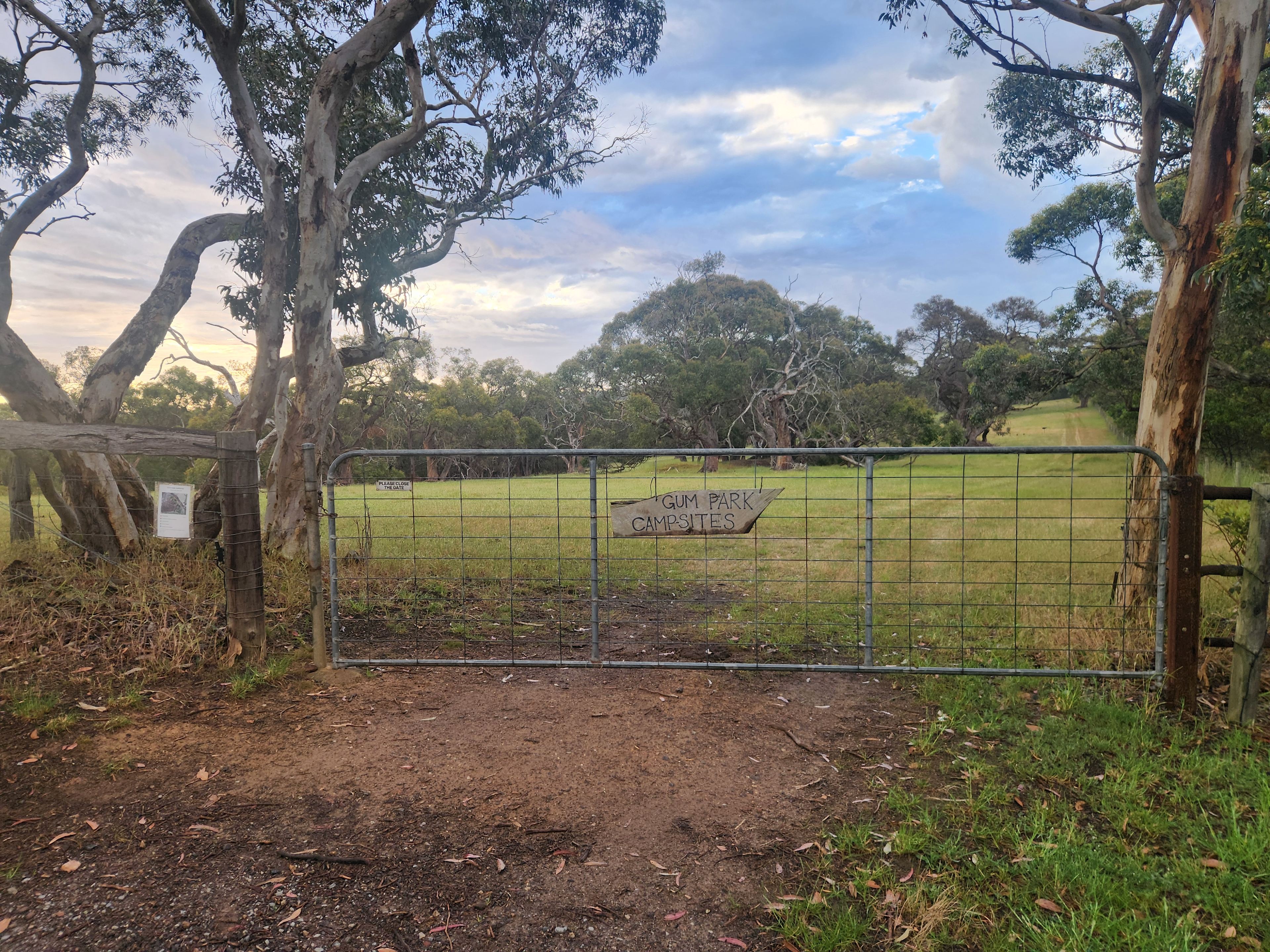 Gate into campsites paddock