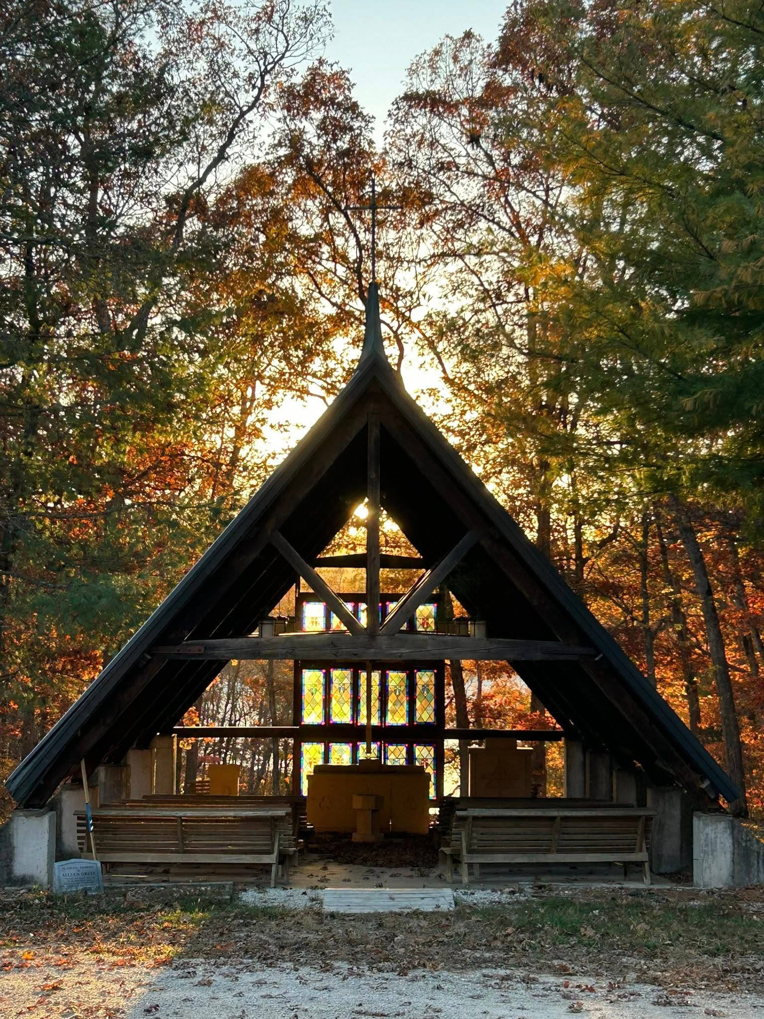 This is our beautiful outdoor chapel! It overlooks the lake and gives you time to rest and reflect.