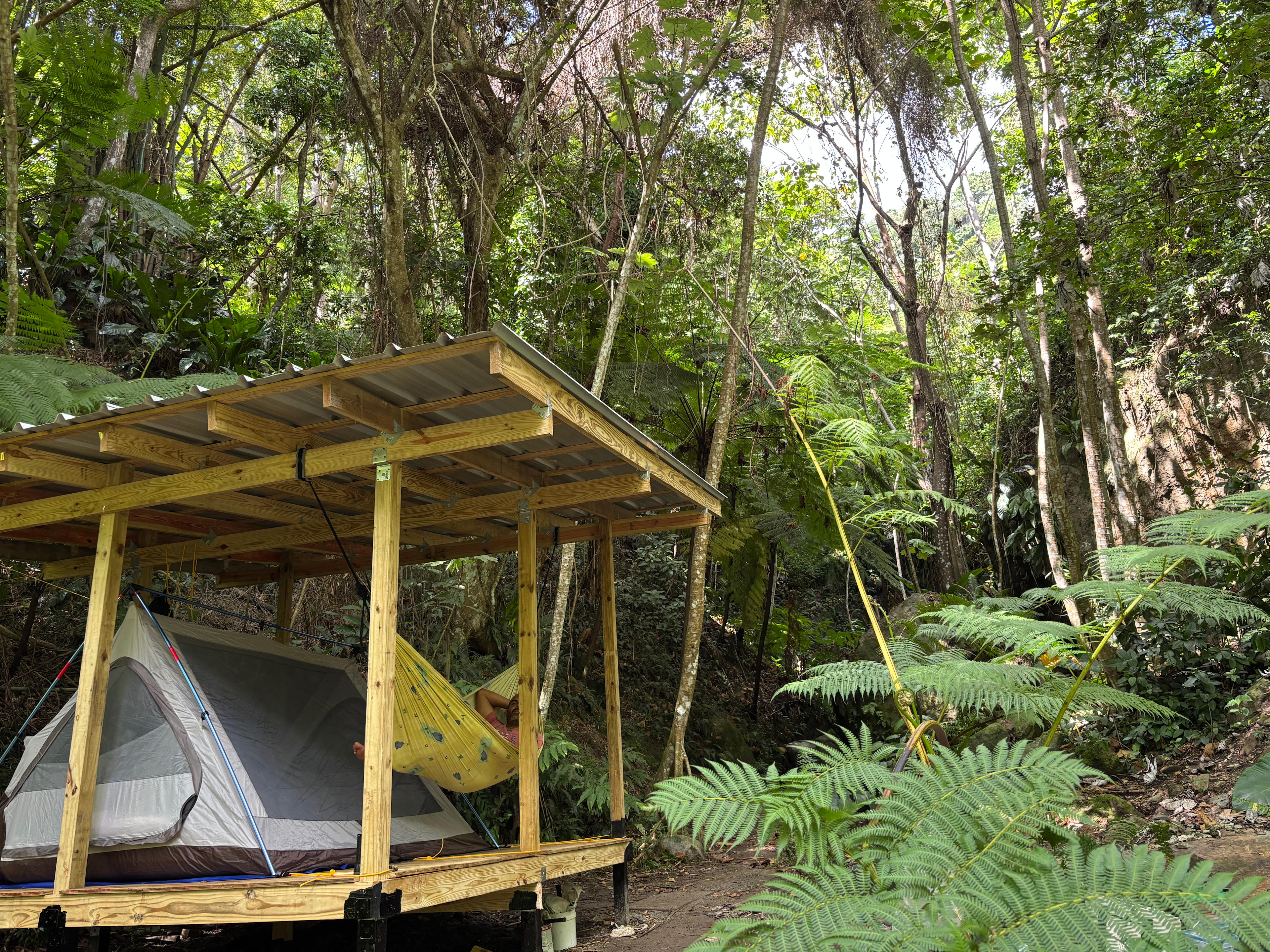 A-frame tent available for additional fee    Hammocks available for additional fee