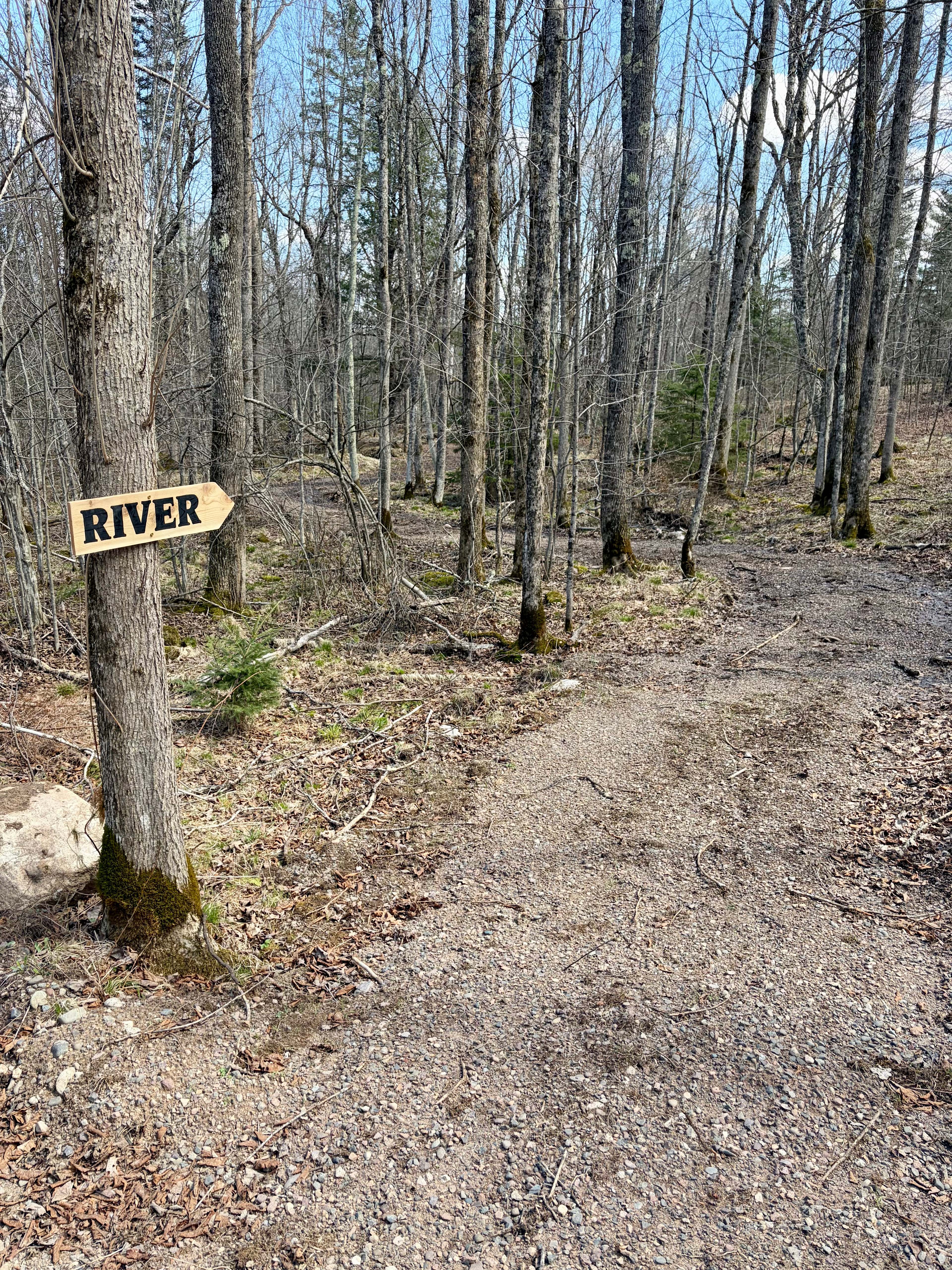 It's just a short walk from the RV parking pad down to the rivers edg