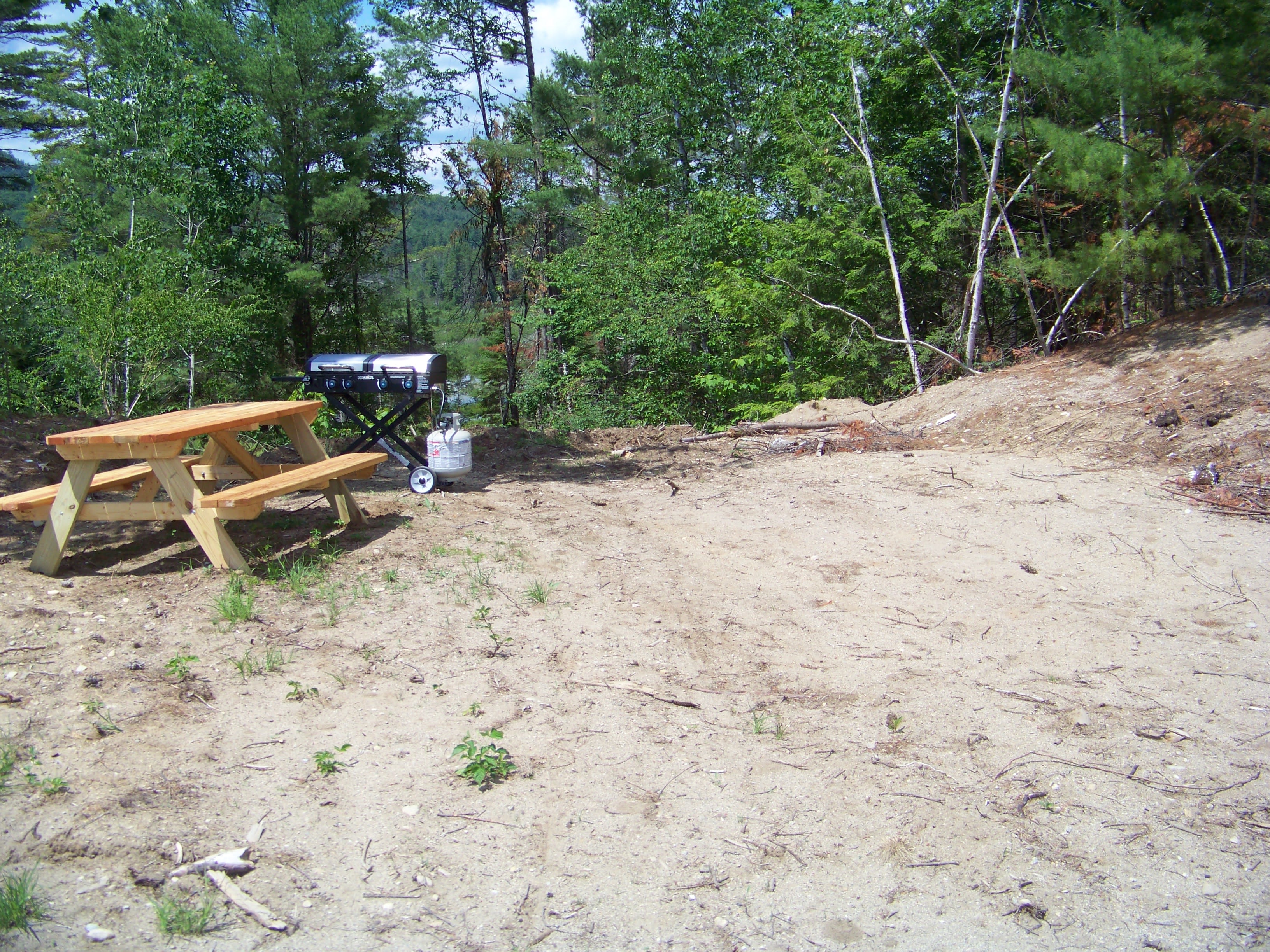 Campsite 1 with picnic table and grill