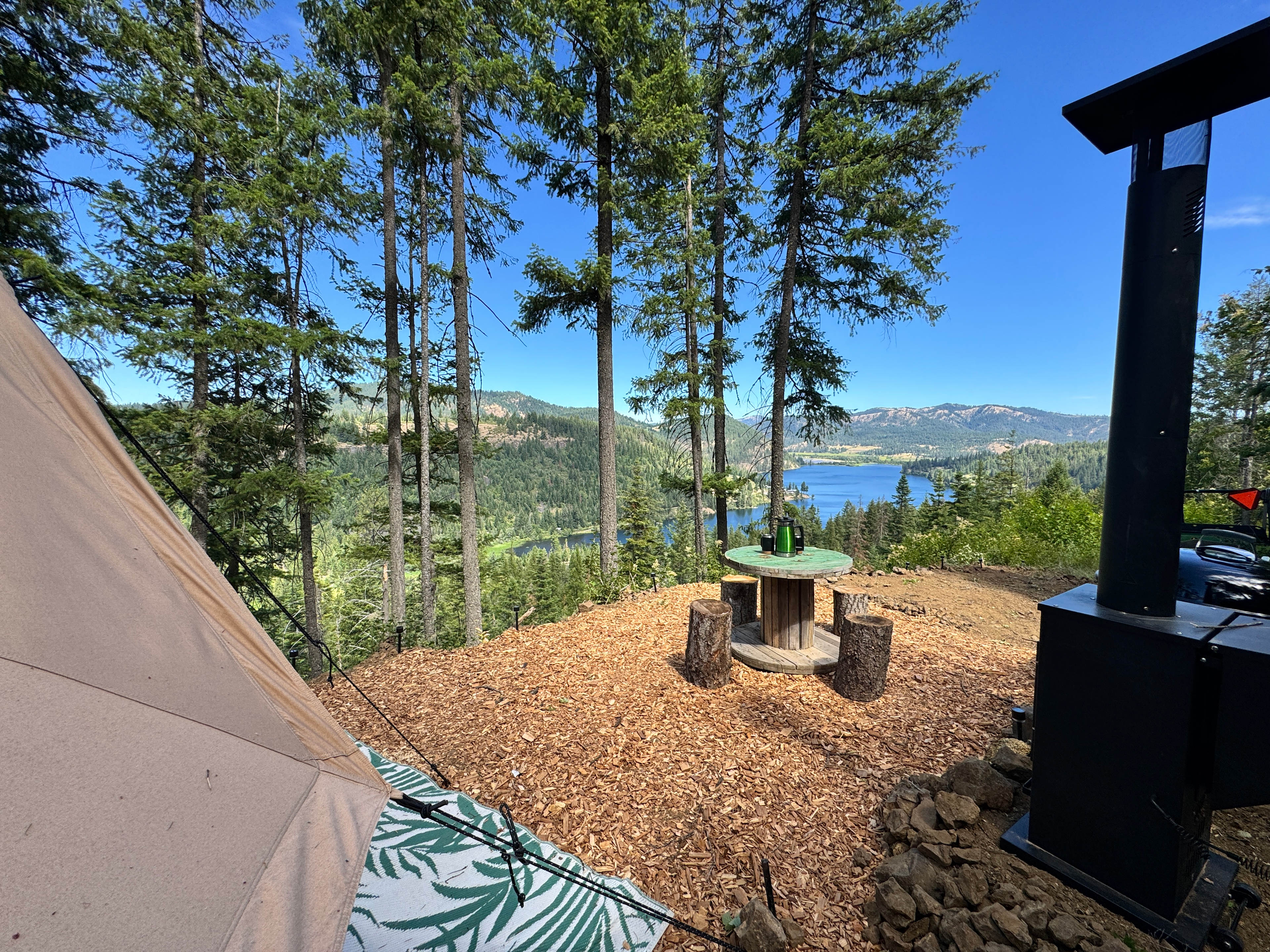 Camp is spacious enough for a comfortable retreat.