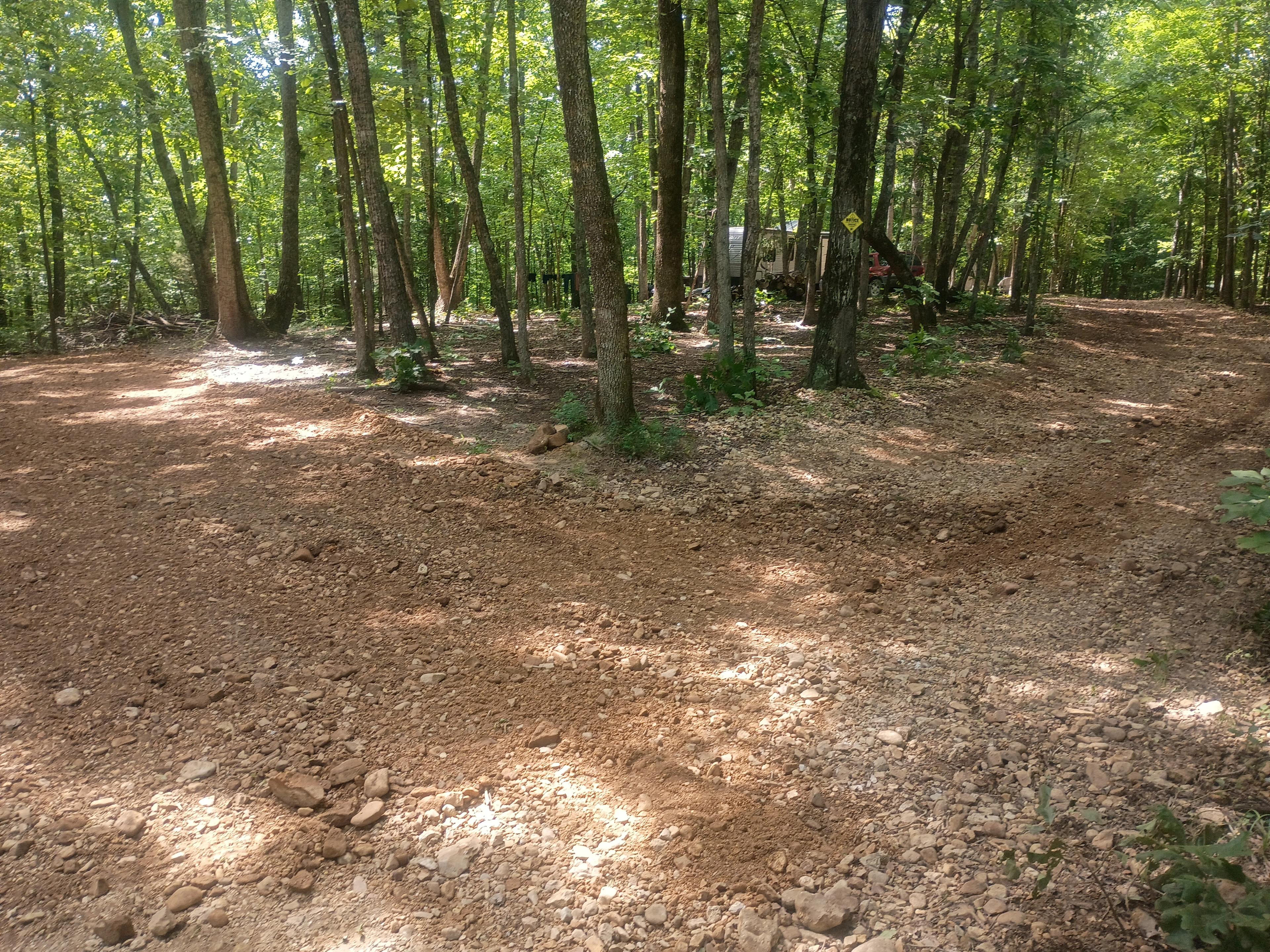 Site 1 on the left and looking down the driveway toward Site 2 on the right.  You can almost see Site 3 in the middle of the background.