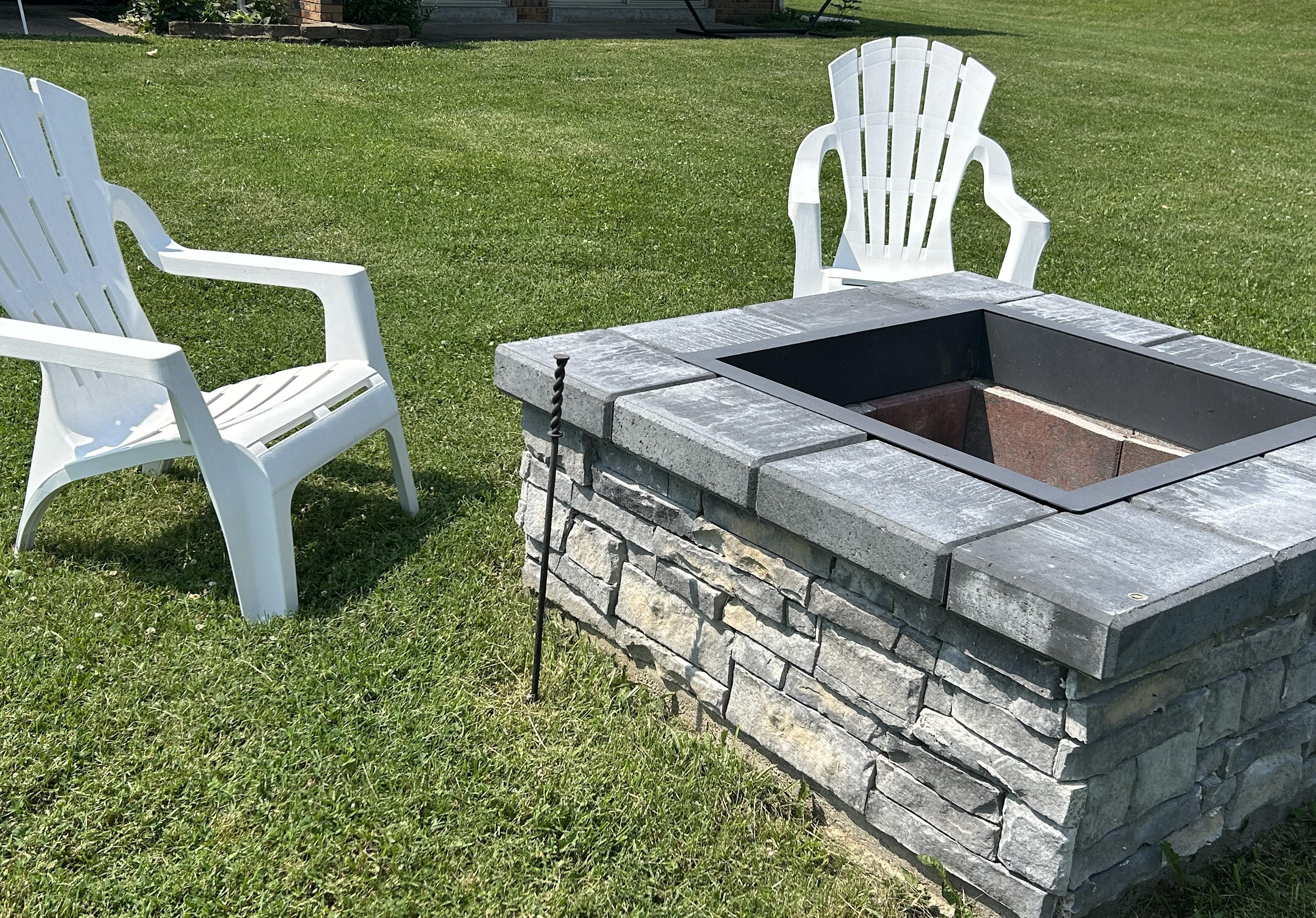Firepit with firewood available for purchase