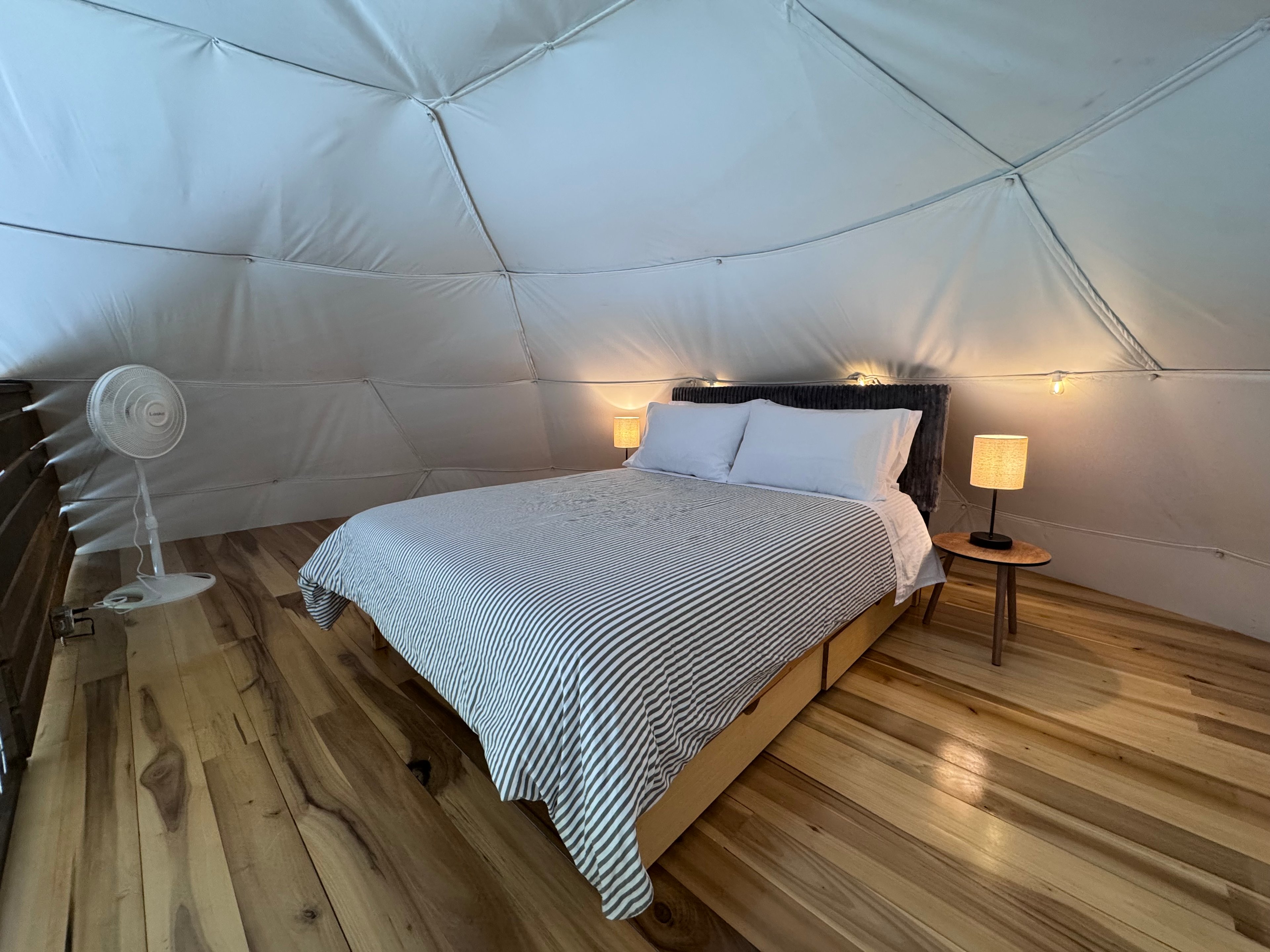 Glamping Dome Over Flowing River
