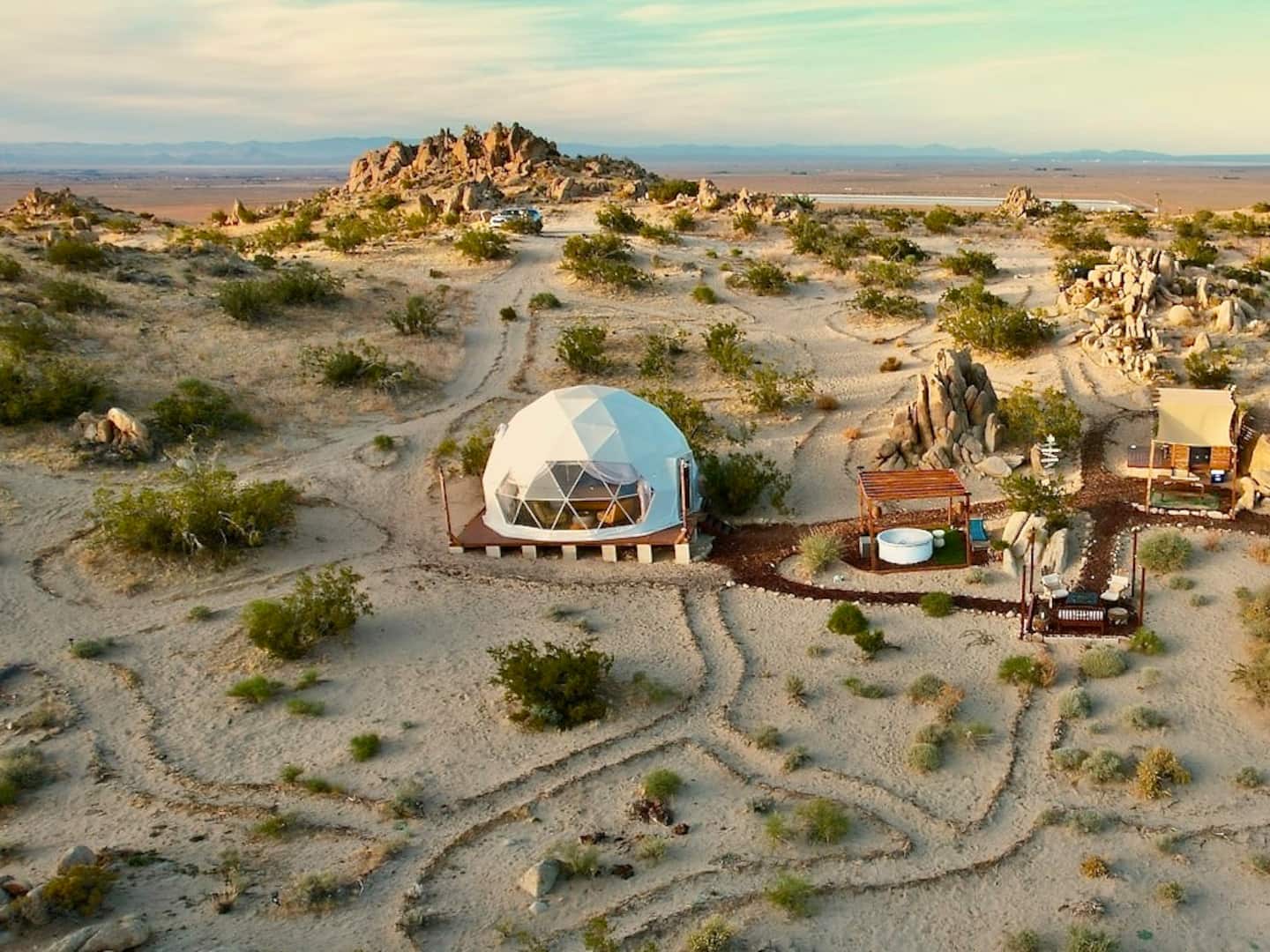 Private Hilltop Desert Dome + Pool | 1 Hr from LA