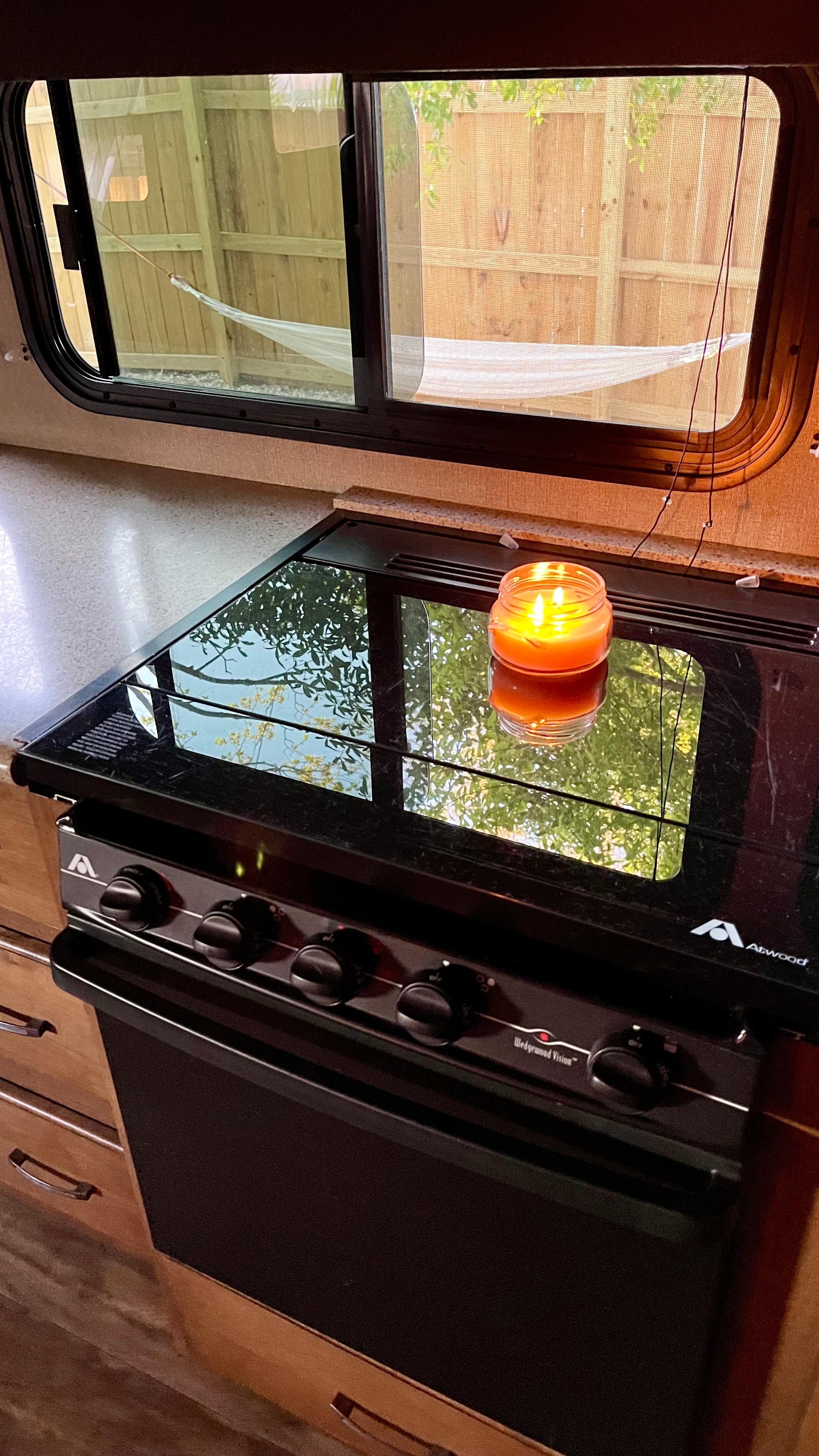 Secluded Shaded RV Oasis: AC, Hot Tub, Hammock & Fire Pit