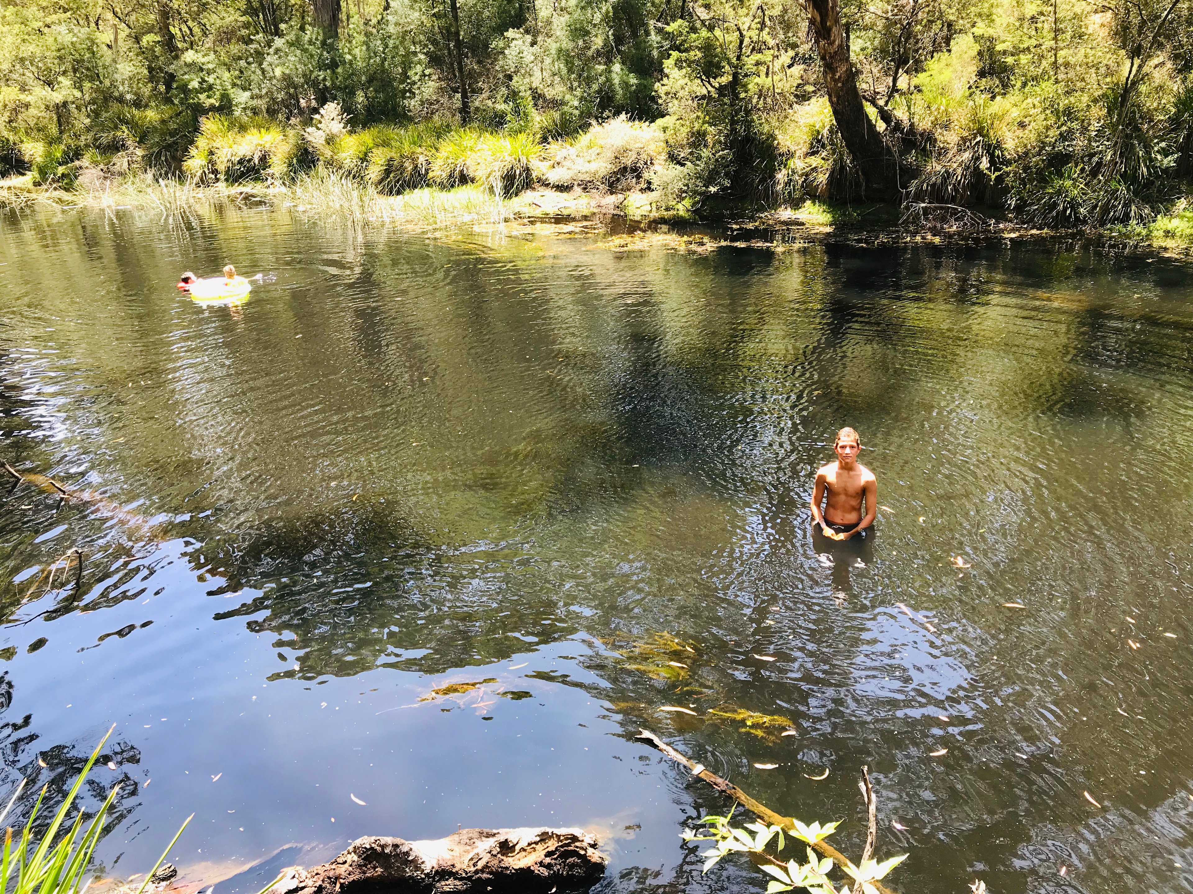 swimming in the river