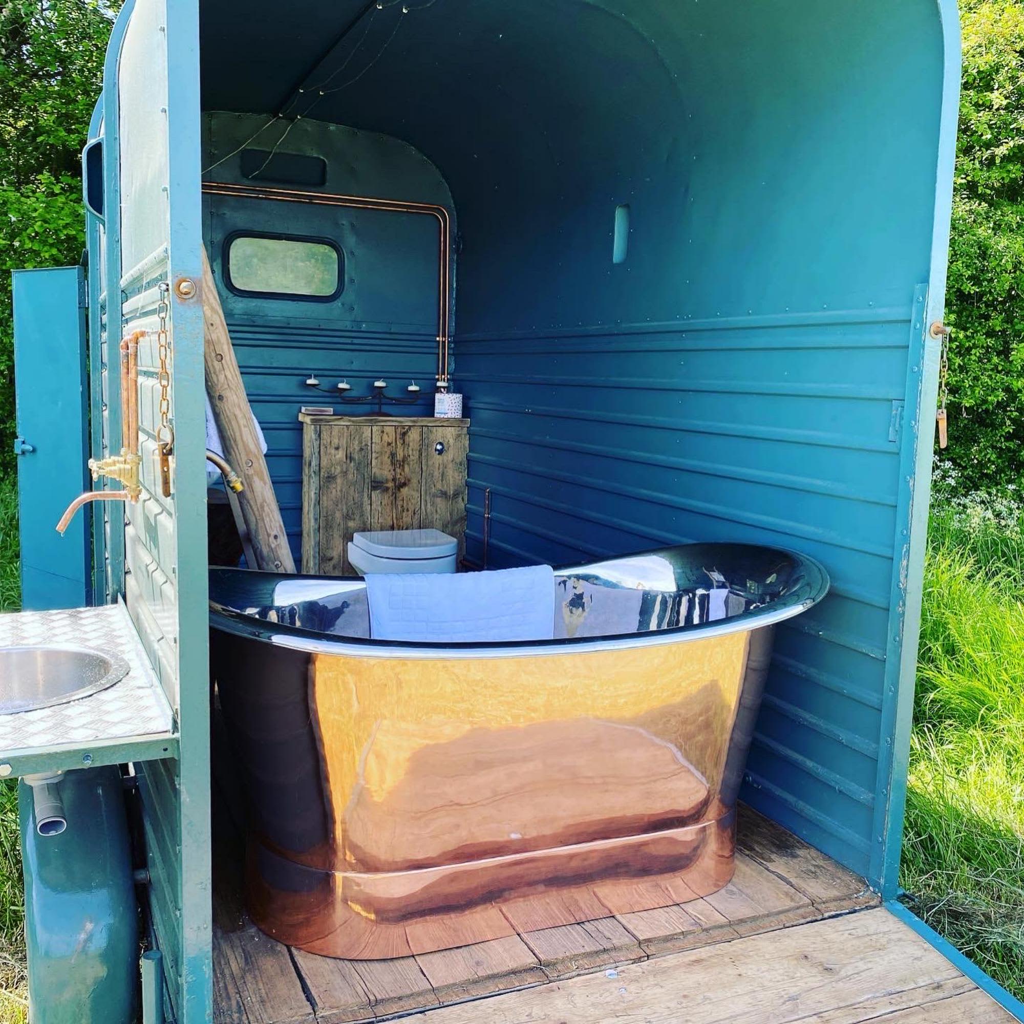 Bell tent and Beryl Bathroom